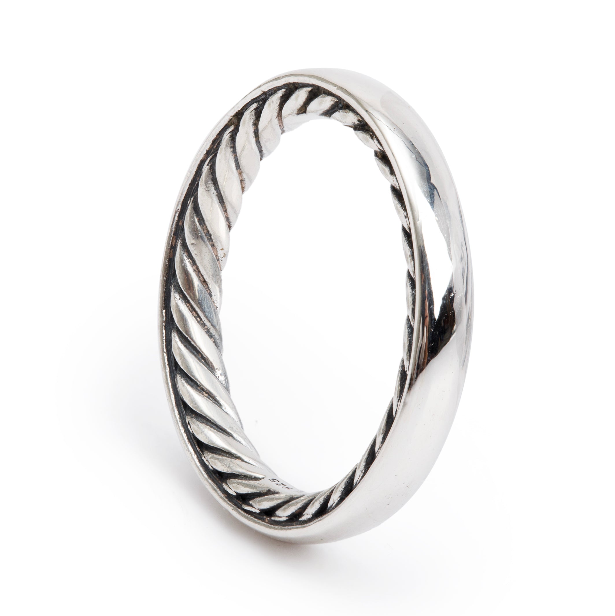 David Yurman Sterling Silver 3 MM Cable Stack Band Ring, Size 5.75