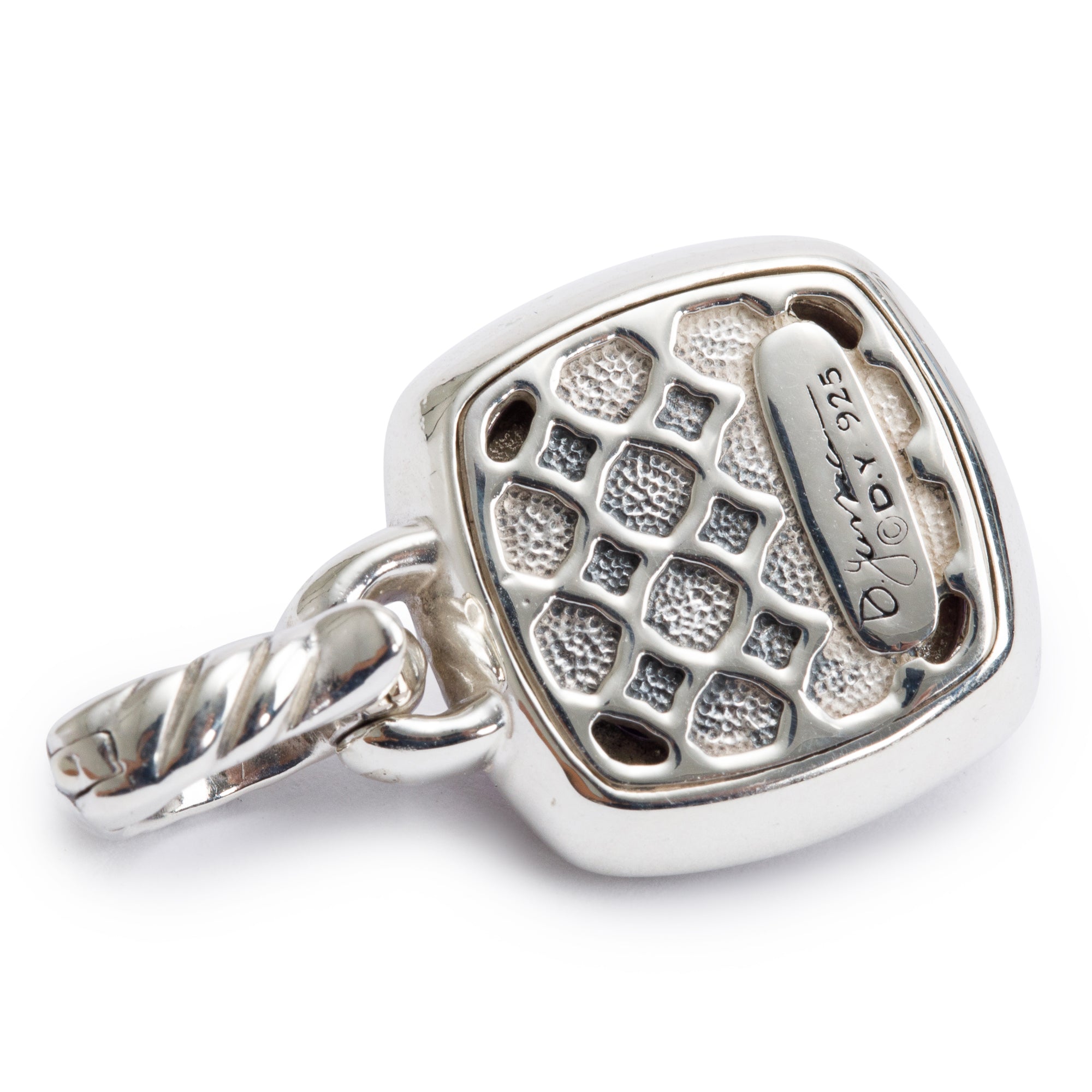 David Yurman Sterling Silver Amethyst & Diamond Albion Pendant, 11 MM