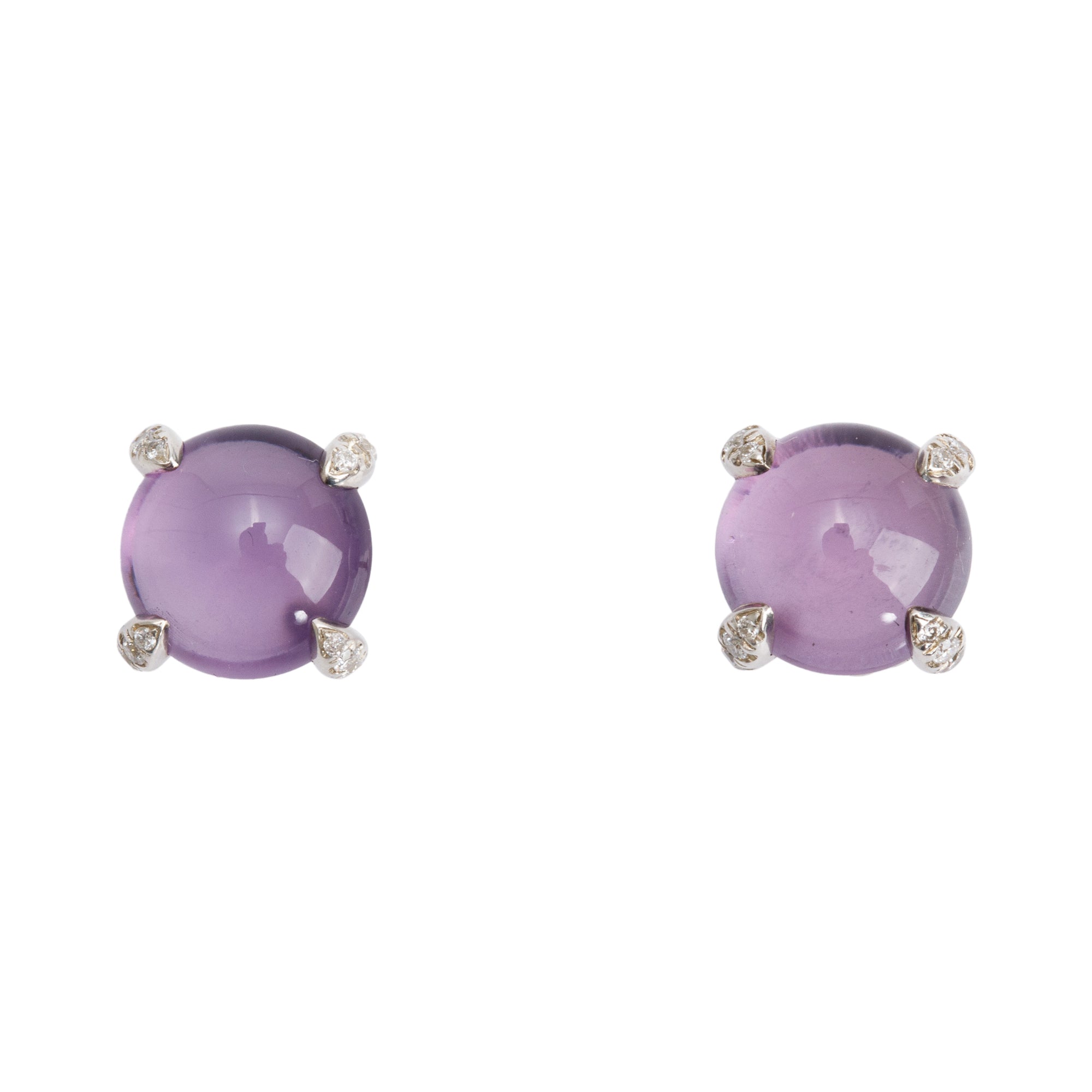 David Yurman Sterling Silver Amethyst & Diamond Chatelaine Earrings