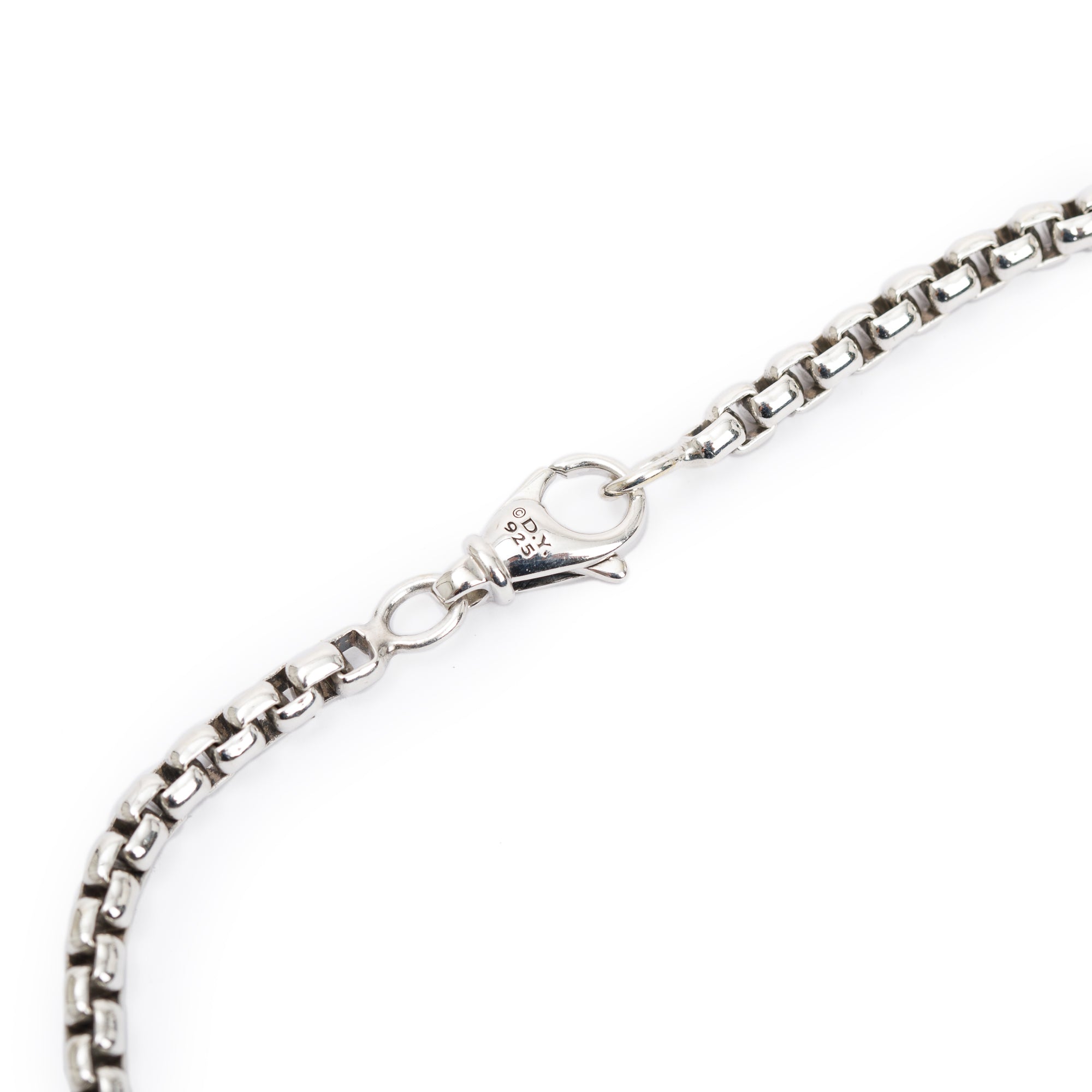 David Yurman Sterling Silver Black Diamond Chevron Sculpted Cross Pendant Necklace w/ Box & Receipt