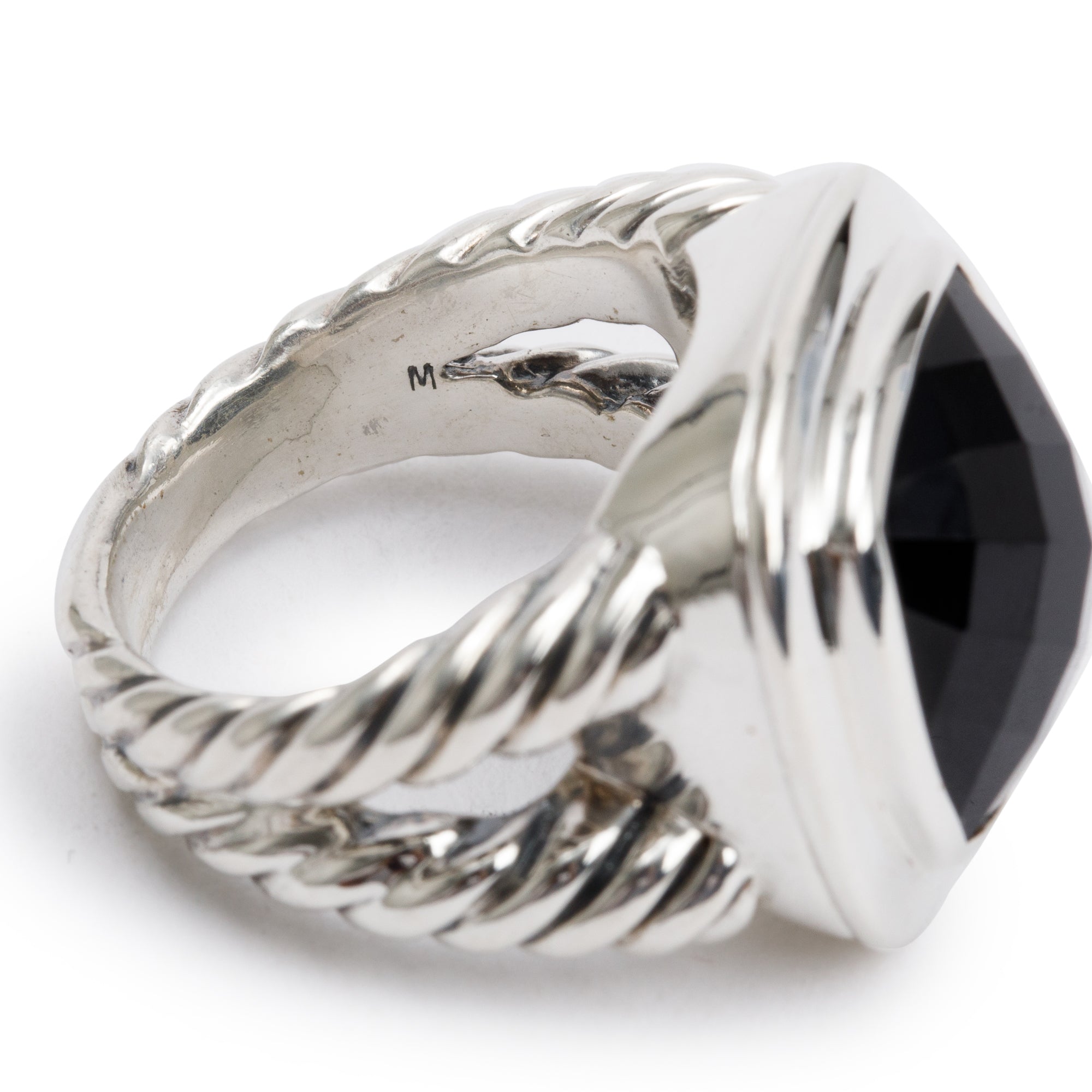 David Yurman Sterling Silver Black Onyx Albion Ring, Size 8