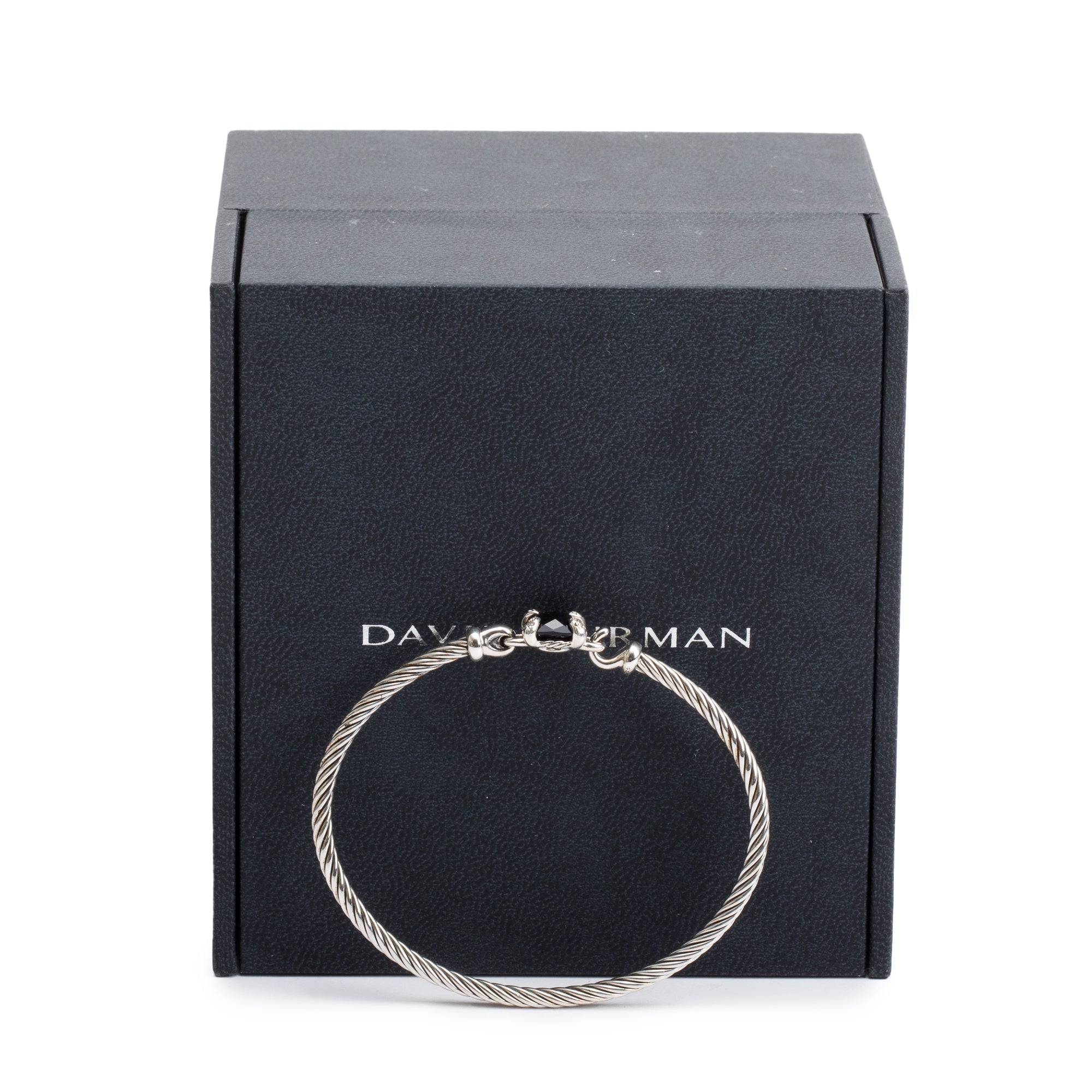 David Yurman Sterling Silver Black Onyx & Diamond Chatelaine Bracelet w/ Box