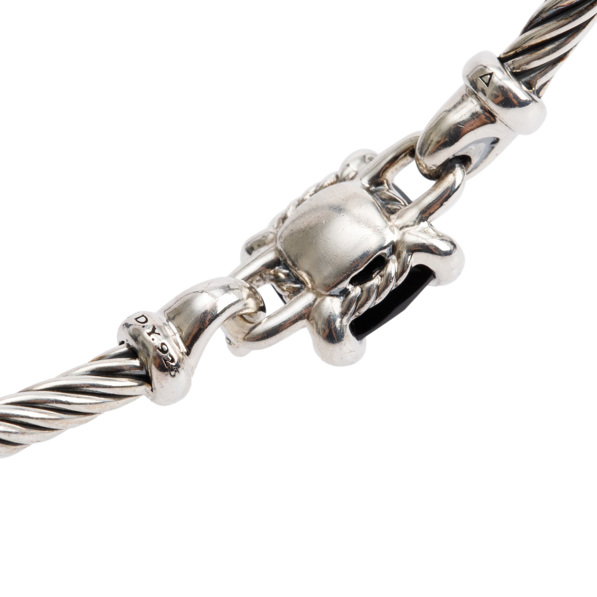 David Yurman Sterling Silver Black Onyx & Diamond Chatelaine Bracelet w/ Box
