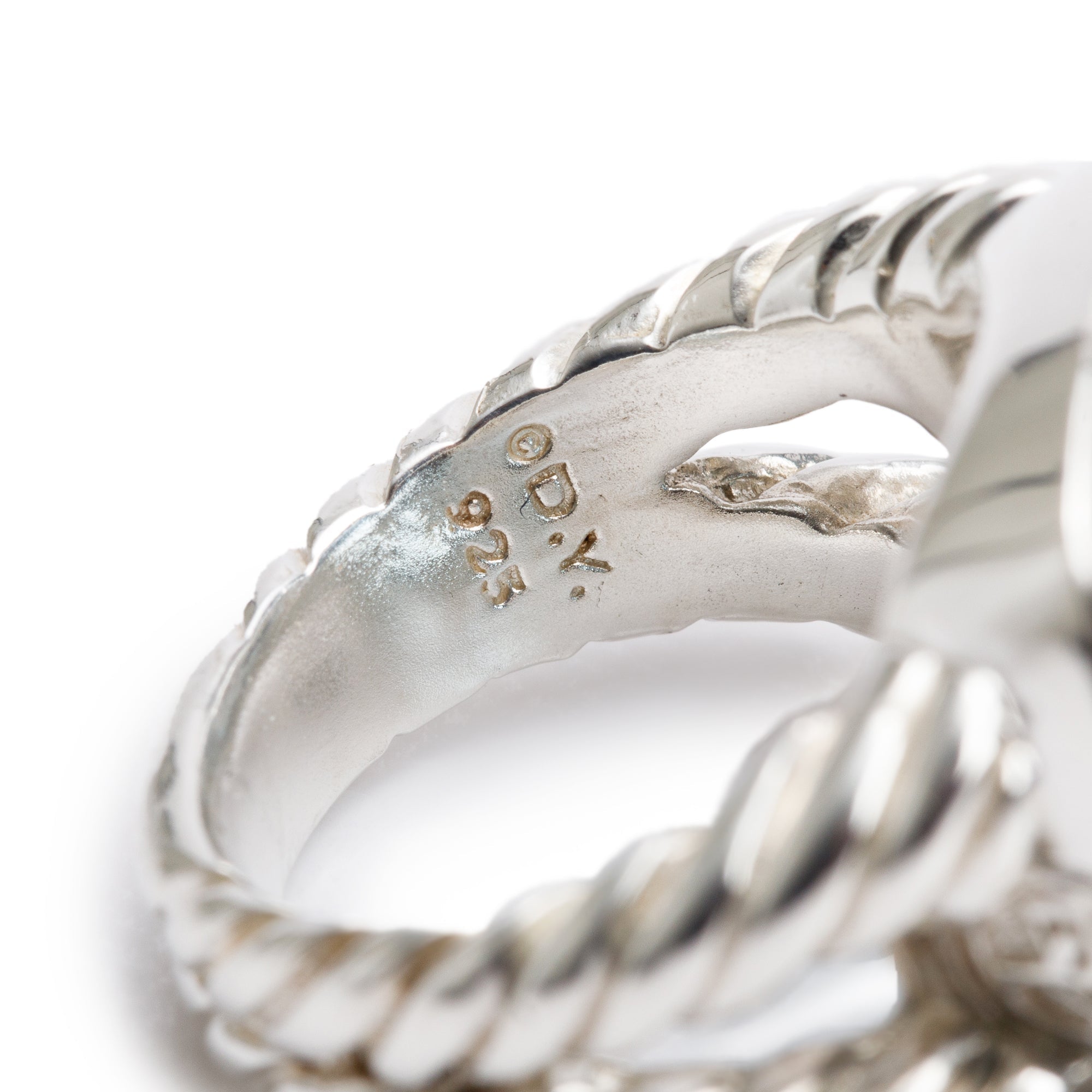 David Yurman Sterling Silver Blue Topaz & Diamond Albion Ring, Size 7