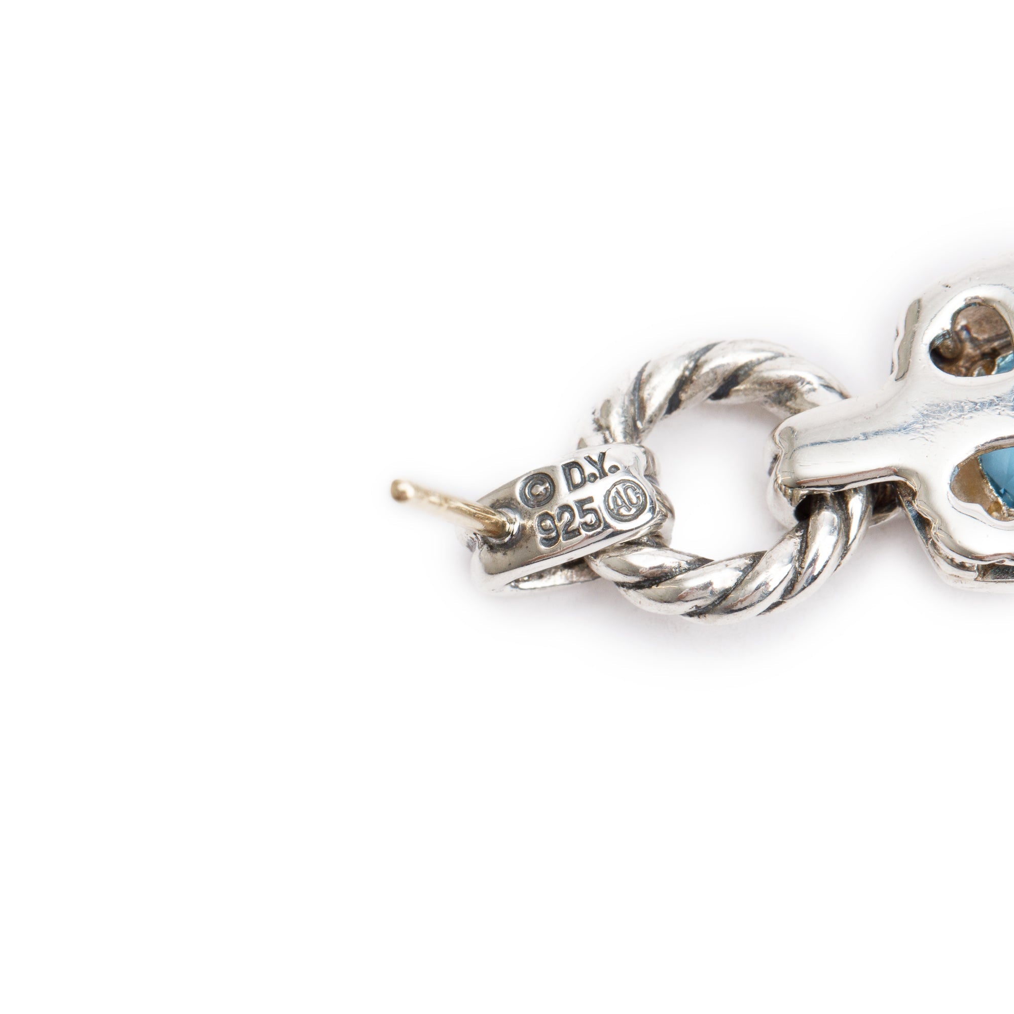 David Yurman Sterling Silver Blue Topaz Renaissance Drop Earrings