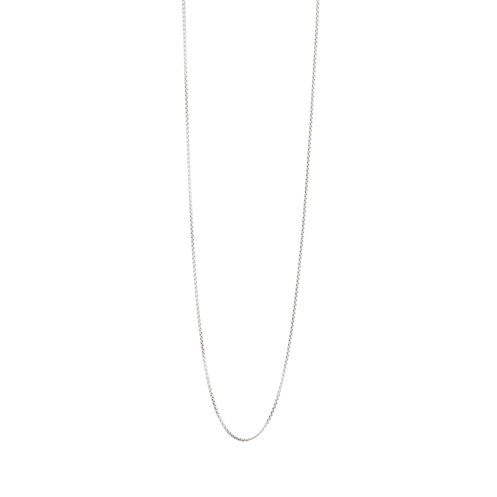 David Yurman Sterling Silver Box Chain Necklace with 14k Yellow Gold Decal, 1.7 mm