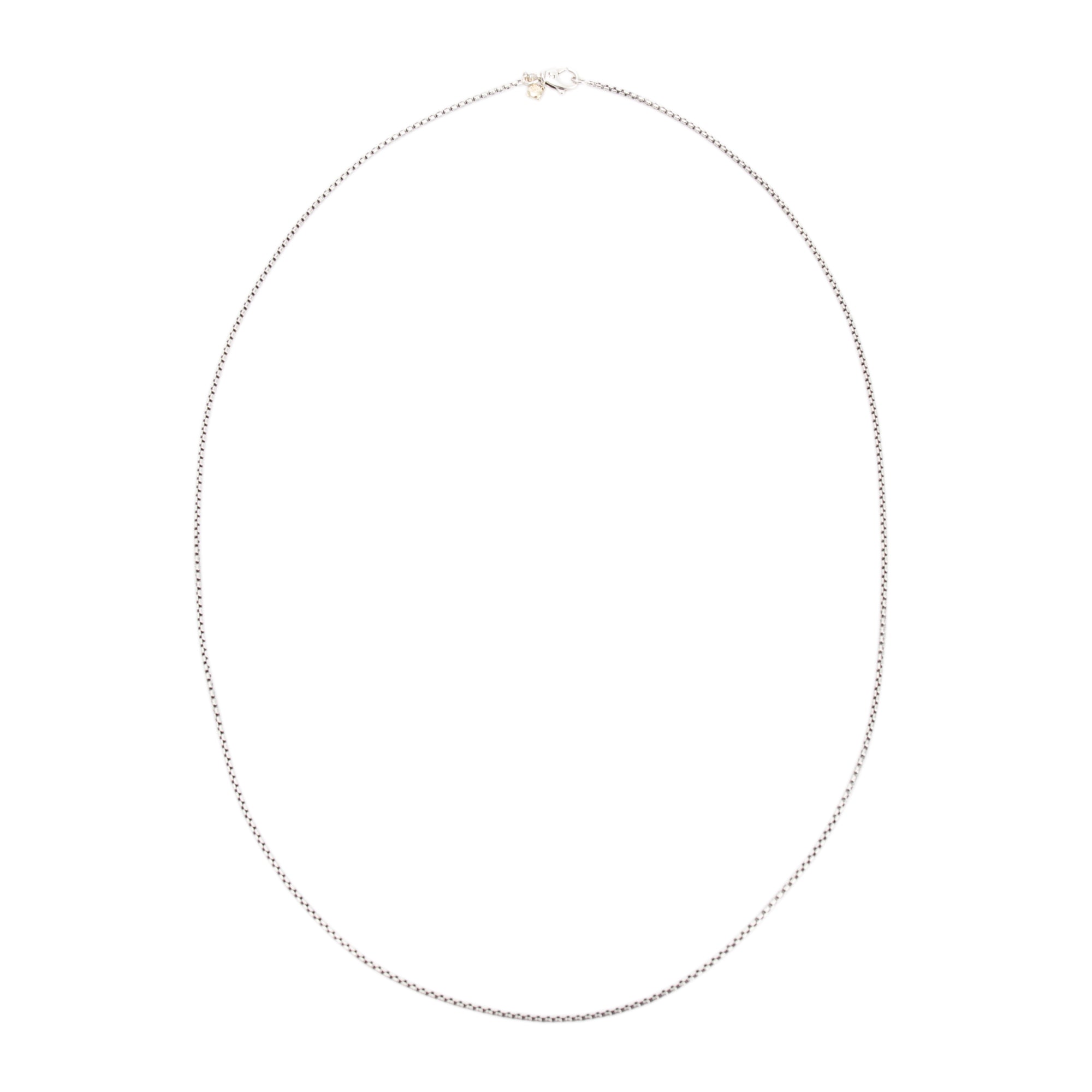 David Yurman Sterling Silver Box Chain Necklace with 14k Yellow Gold Decal, 1.7 mm