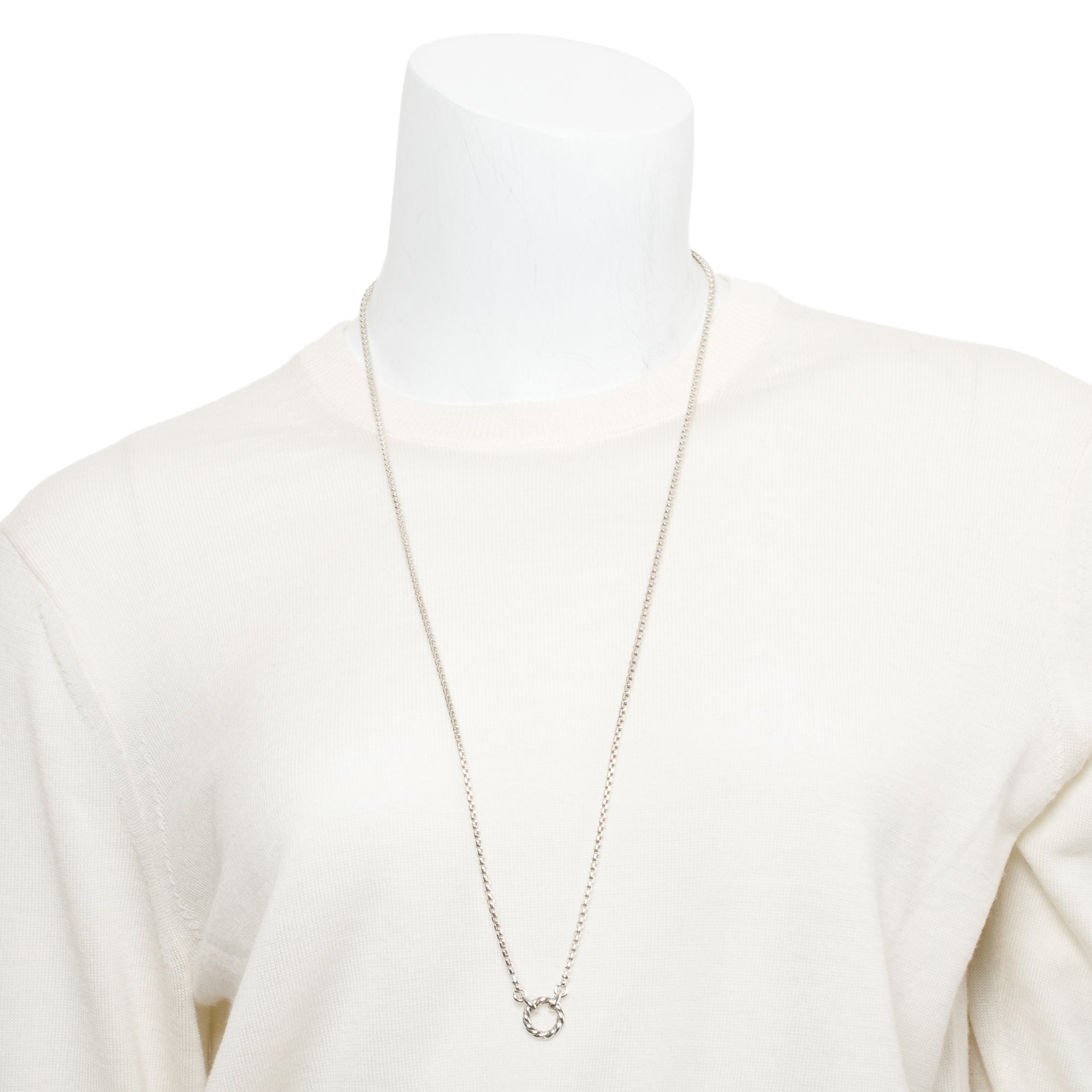 David Yurman Sterling Silver Cable Amulet Vehicle Box Chain Necklace