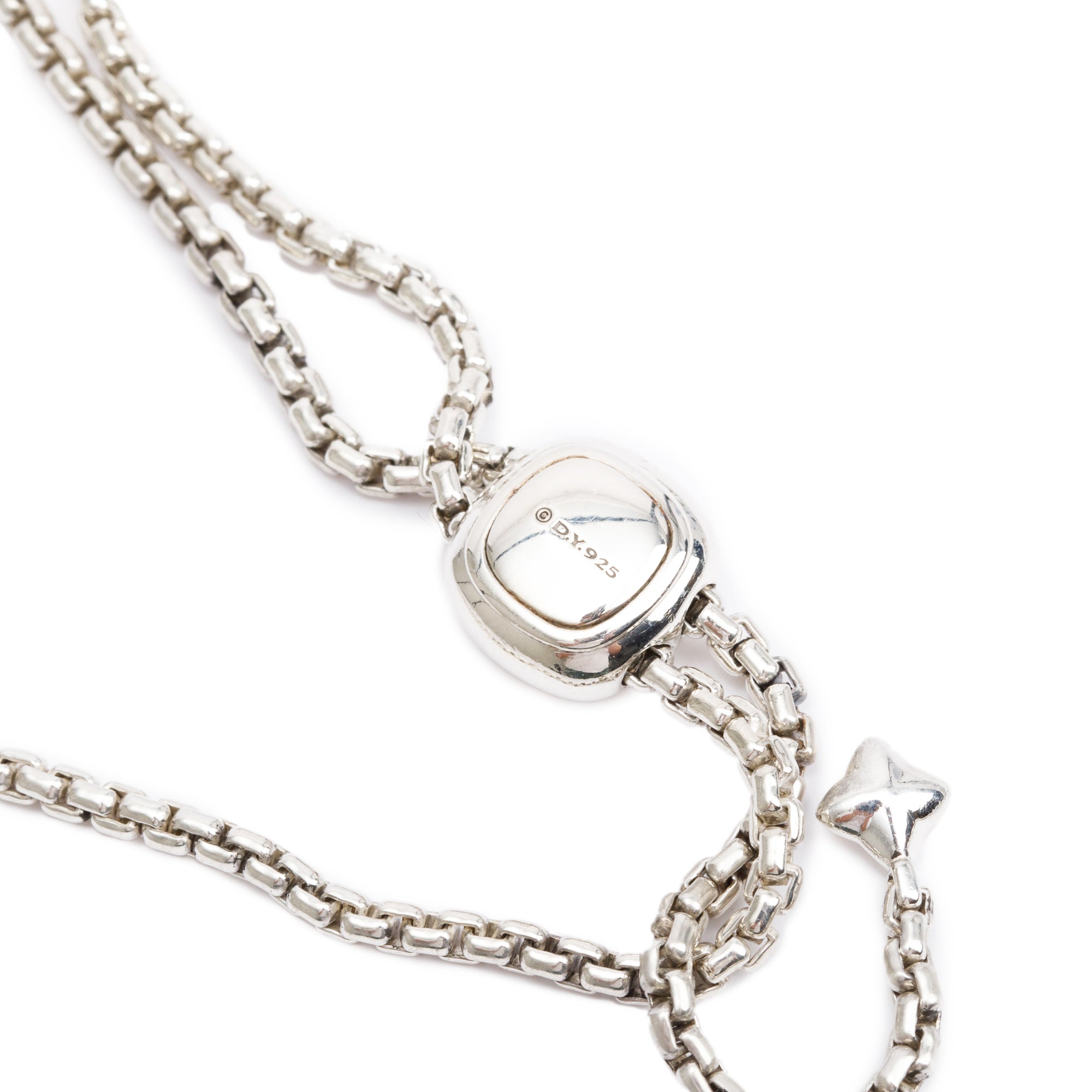 David Yurman Sterling Silver Cable Amulet Vehicle Box Chain Necklace