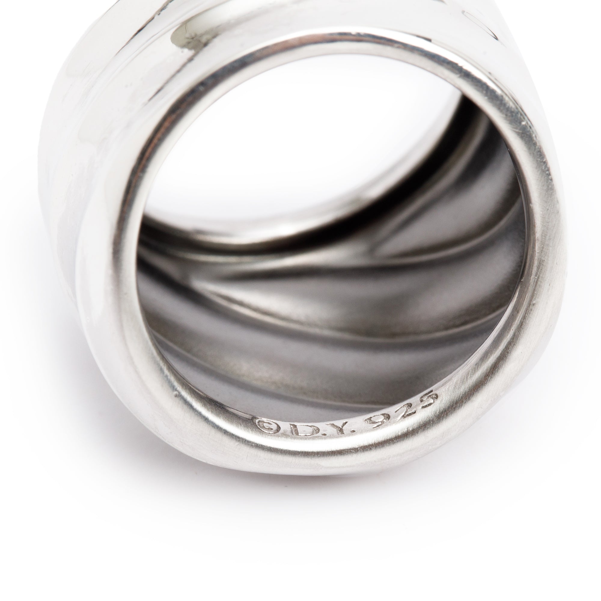 David Yurman Sterling Silver Cable Edge Saddle 18.8 MM Ring, Size 7