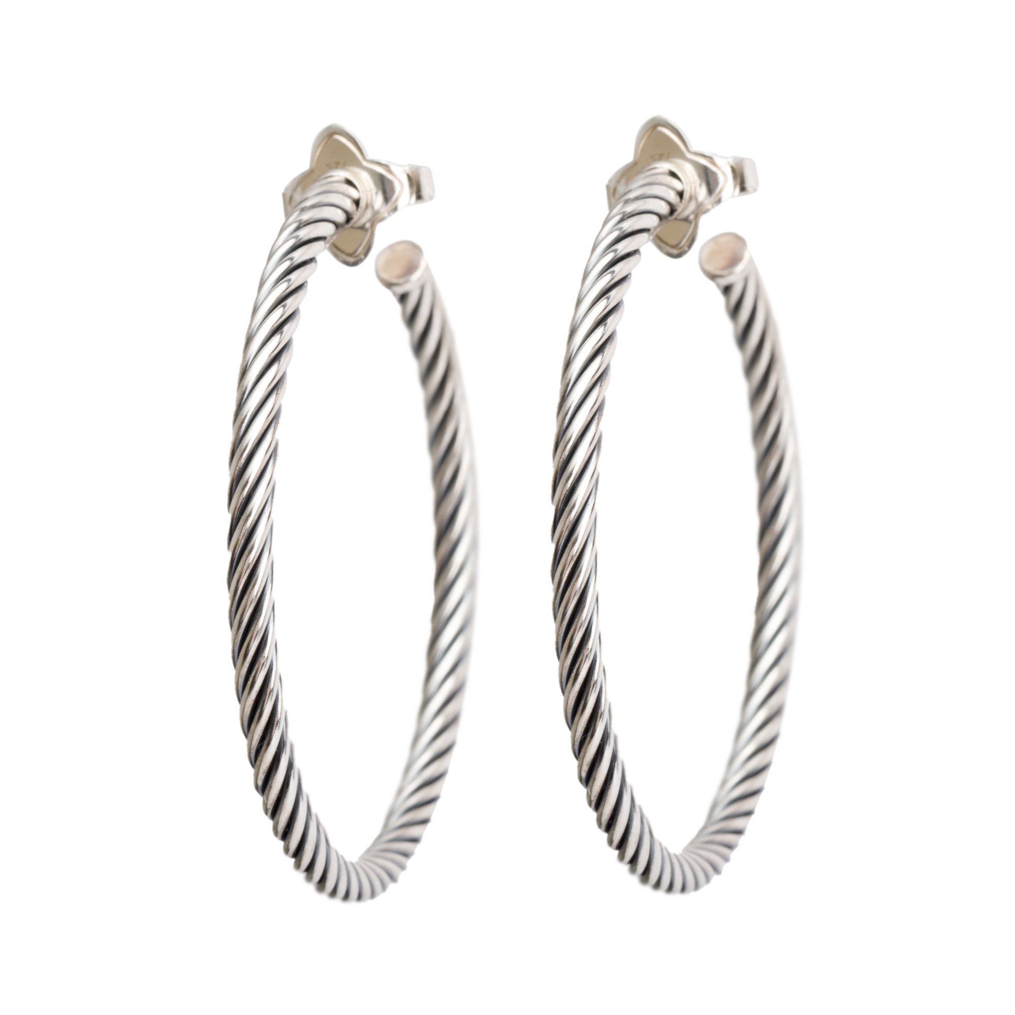David Yurman Sterling Silver Cable Hoop Earrings