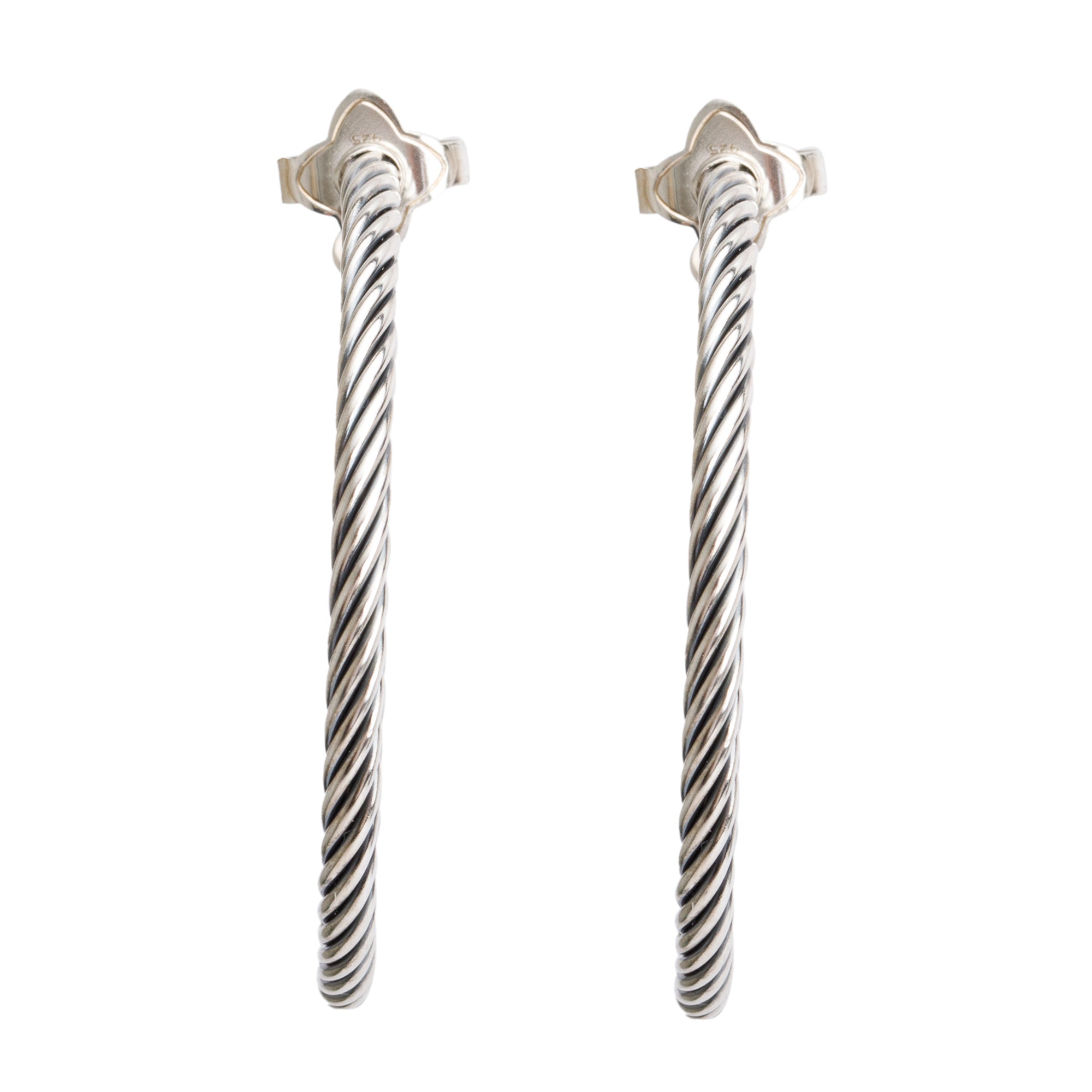 David Yurman Sterling Silver Cable Hoop Earrings