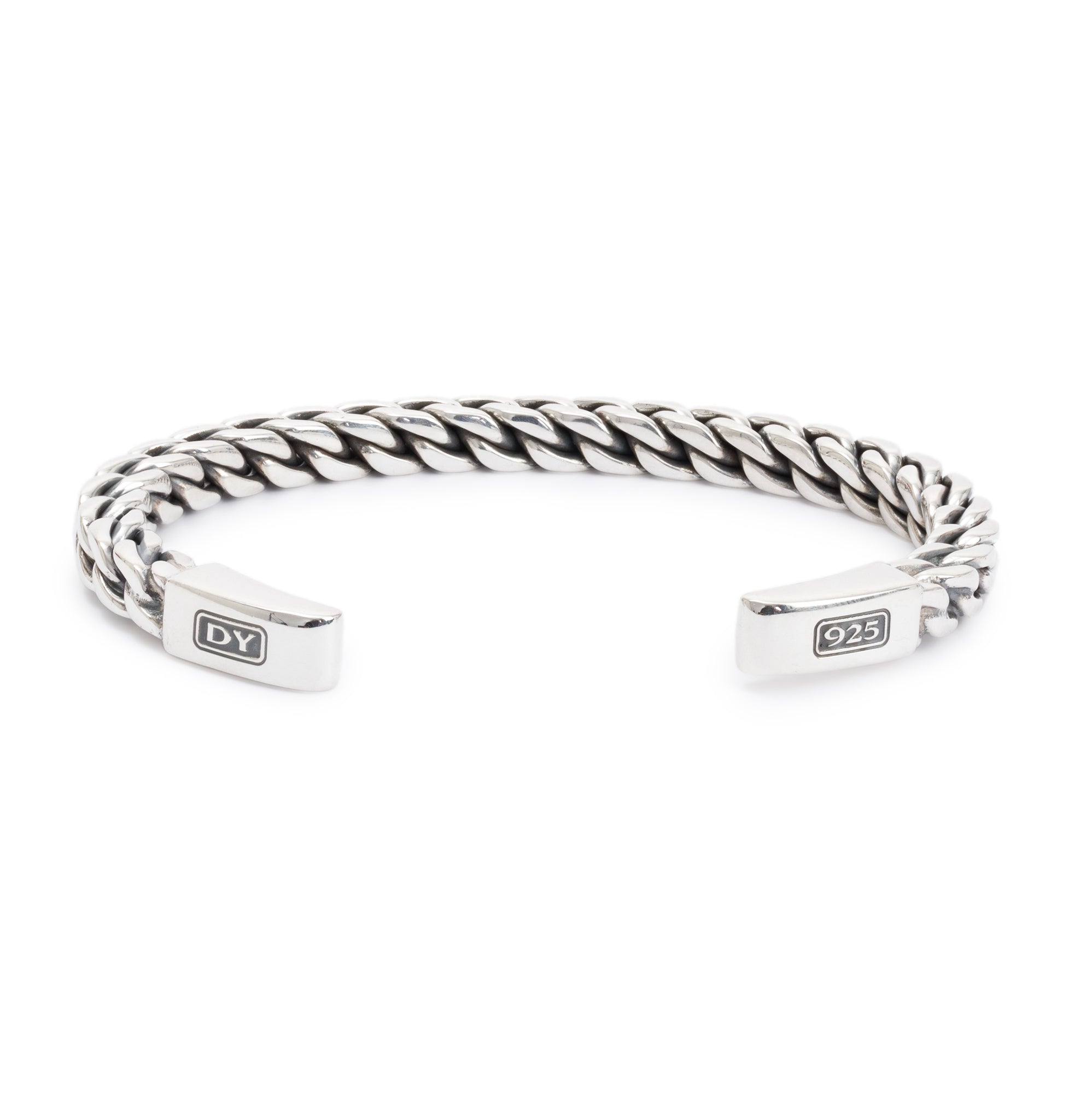 David Yurman Sterling Silver Chain Woven Cuff Bracelet