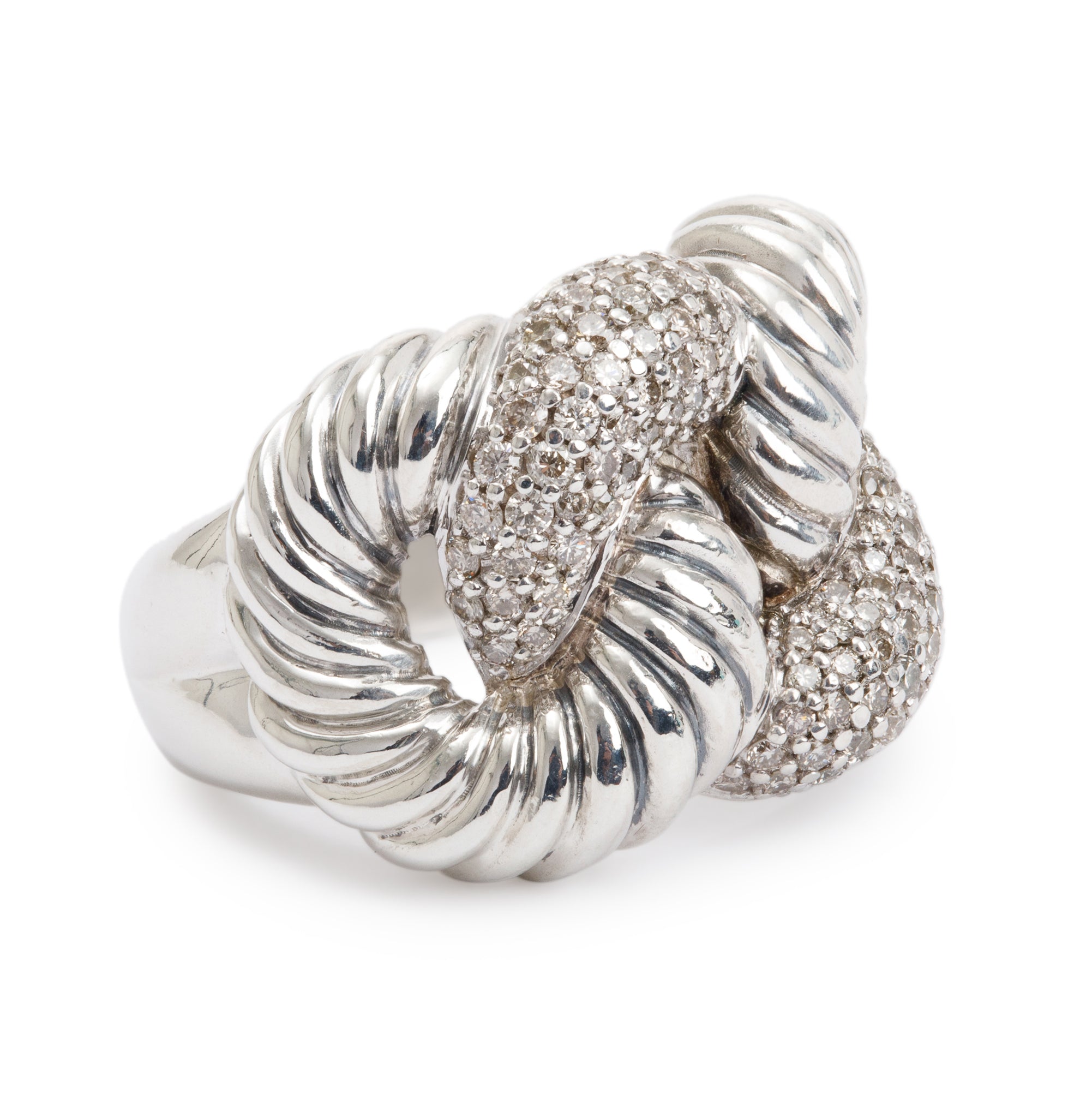 David Yurman Sterling Silver Diamond Cordelia Ring, Size 5.5