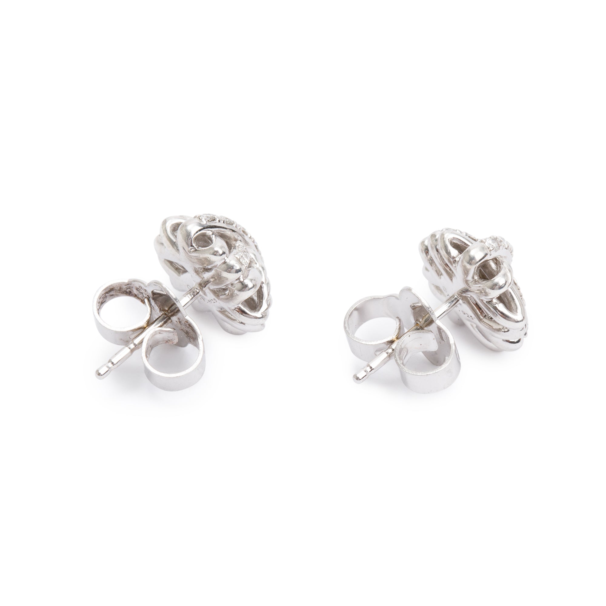 David Yurman Sterling Silver Diamond Crossover 11MM Stud Earrings