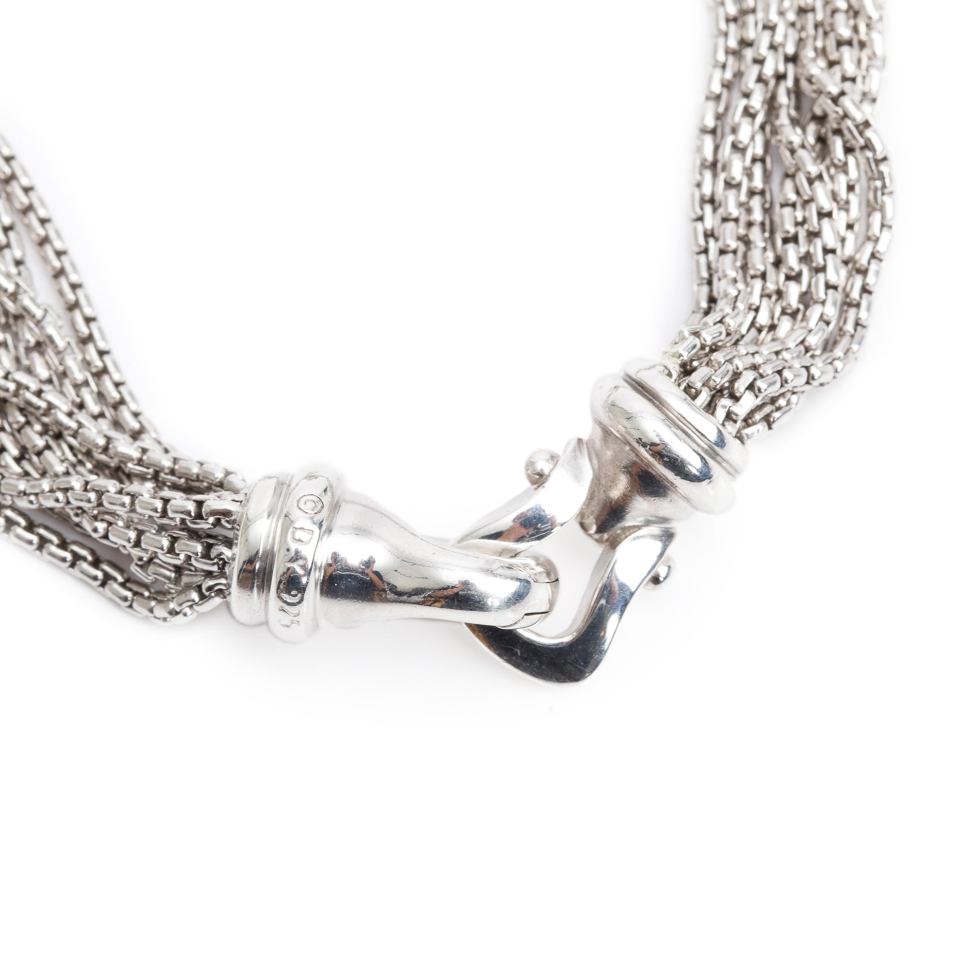 David Yurman Sterling Silver Diamond Eight-Row Chain Bracelet