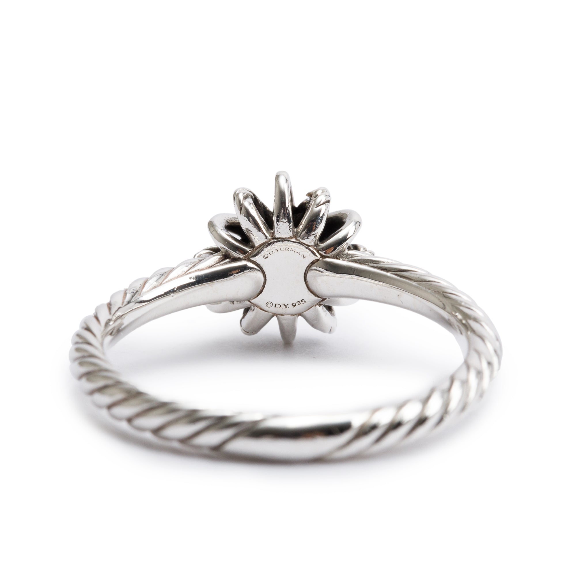 David Yurman Sterling Silver Diamond Petite Starburst Ring, Size 7.5
