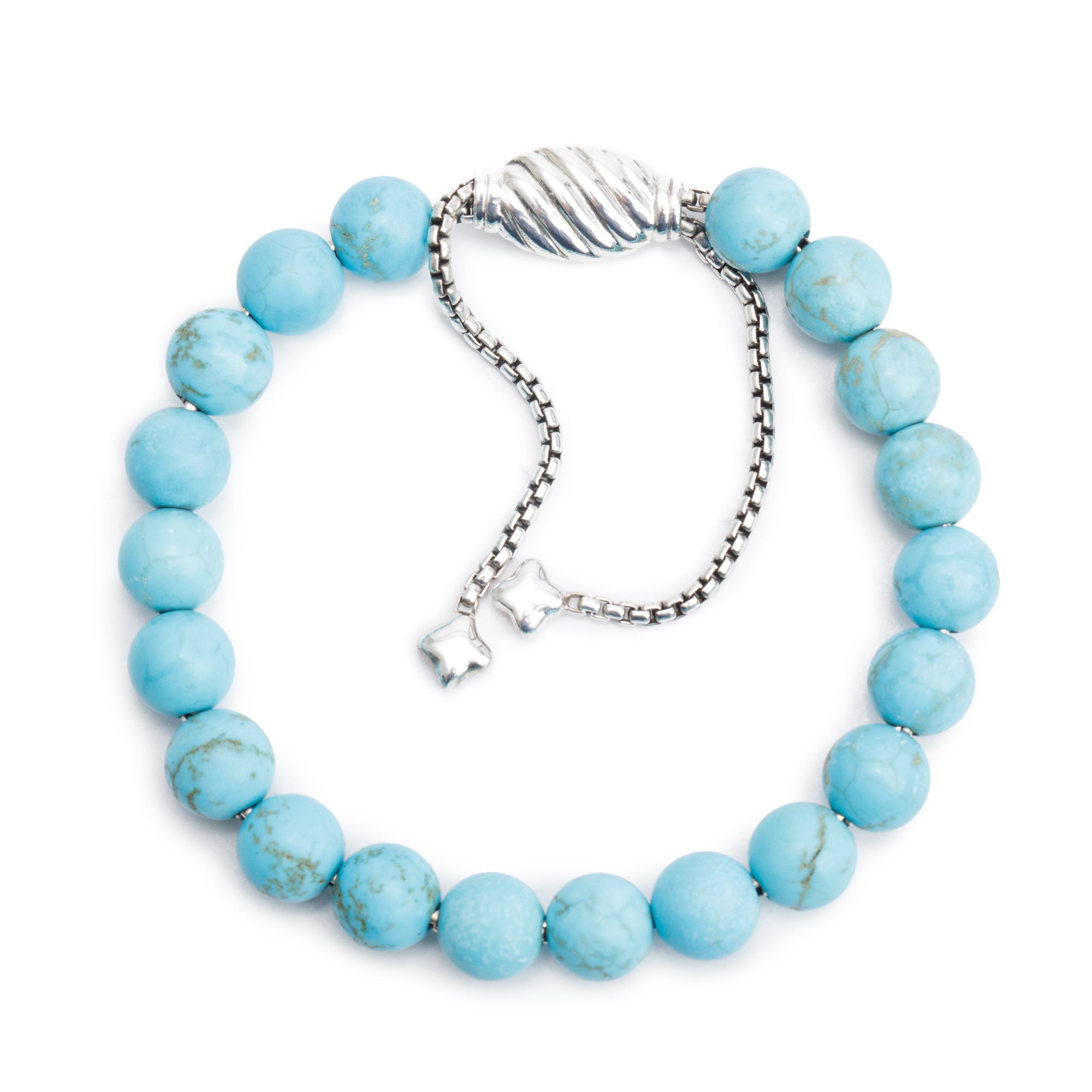 David Yurman Sterling Silver Dyed Magnesite 8 MM Spirtual Bead Bracelet