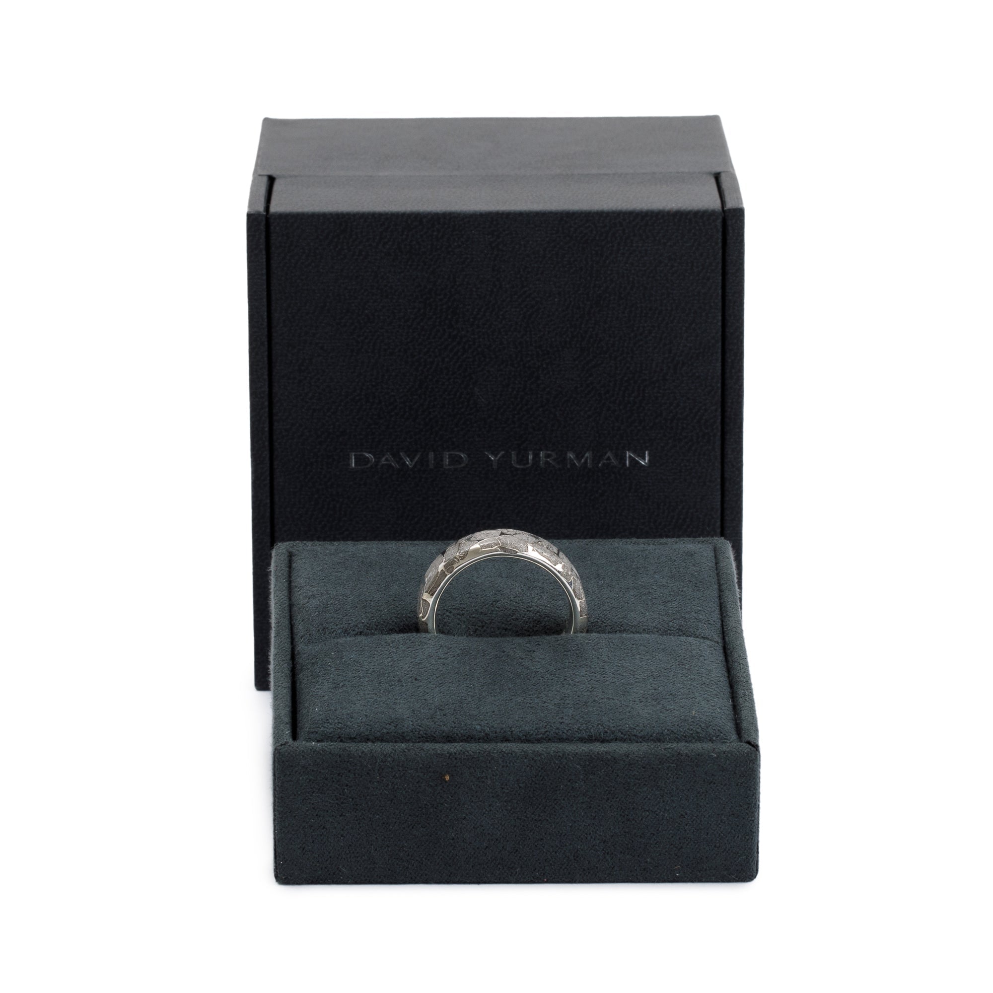 David Yurman Sterling Silver Fused Meteorite Band Ring, Size 10.5 w/ Box & Receipt