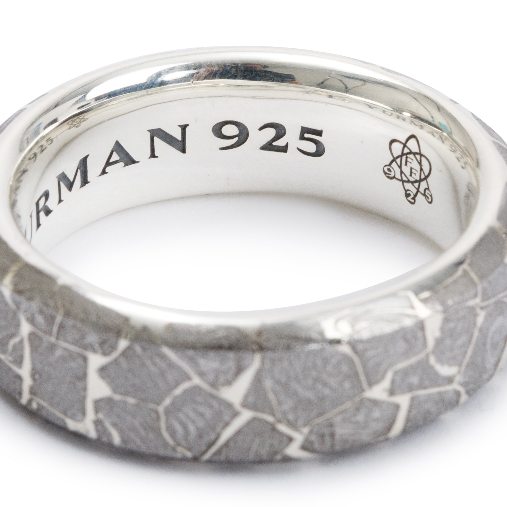 David Yurman Sterling Silver Fused Meteorite Band Ring, Size 10.5 w/ Box & Receipt