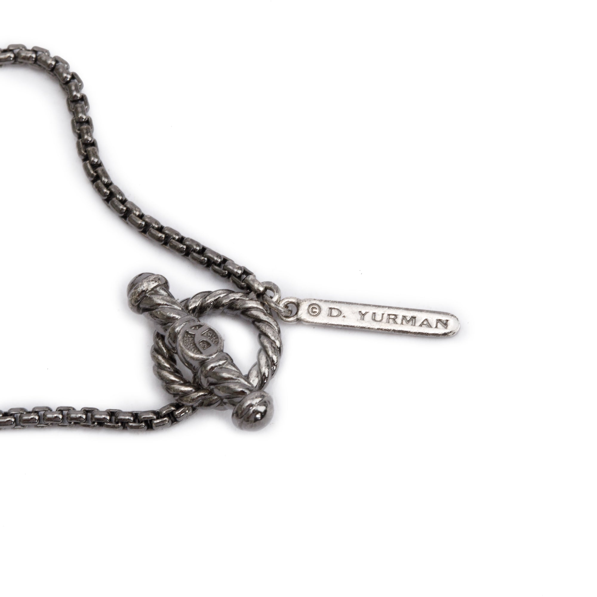 David Yurman Sterling Silver Hematite & Onyx Quatrefoil Bead Long Necklace