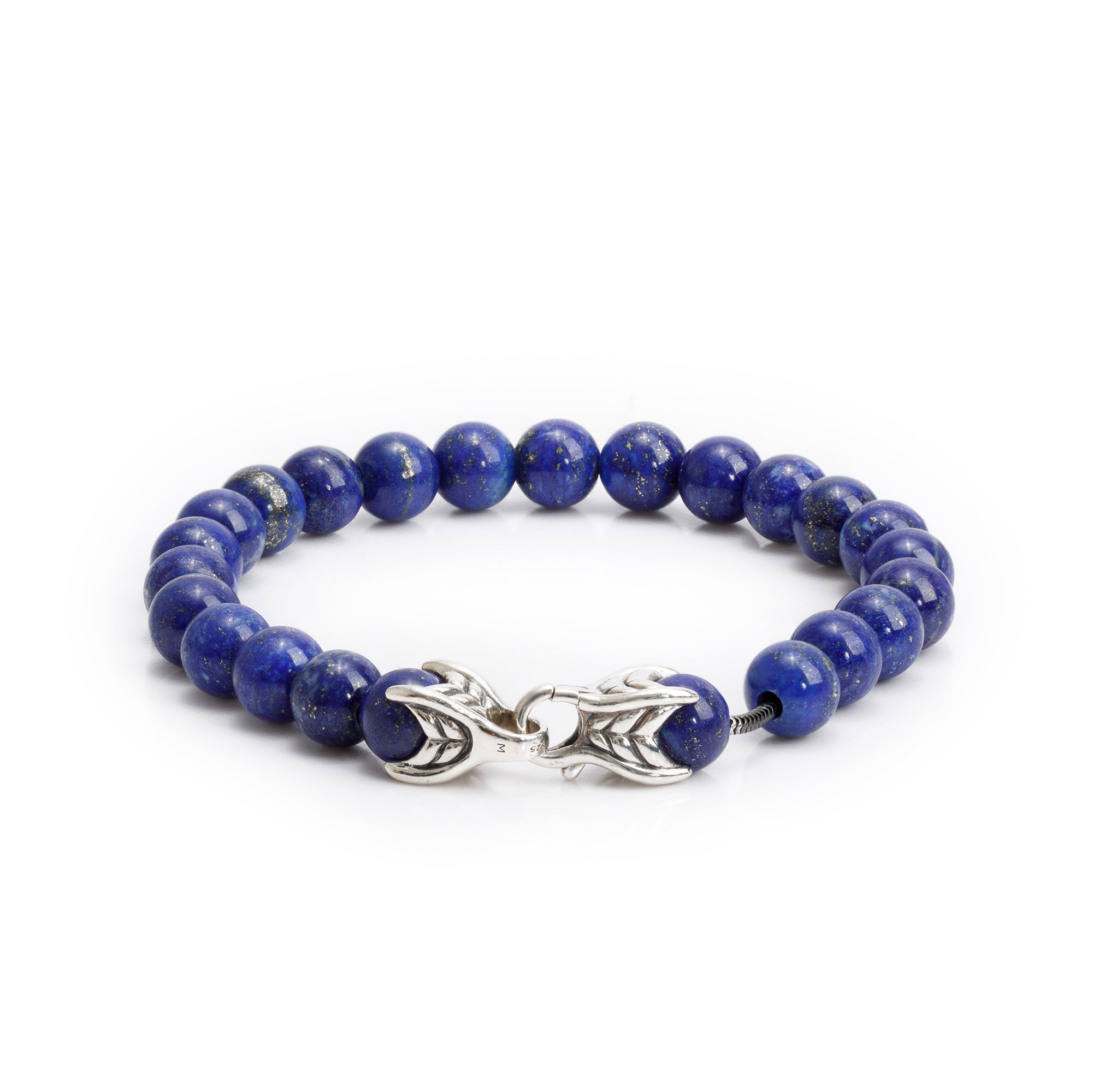 David Yurman Sterling Silver Lapis Lazuli Spiritual Beads Bracelet