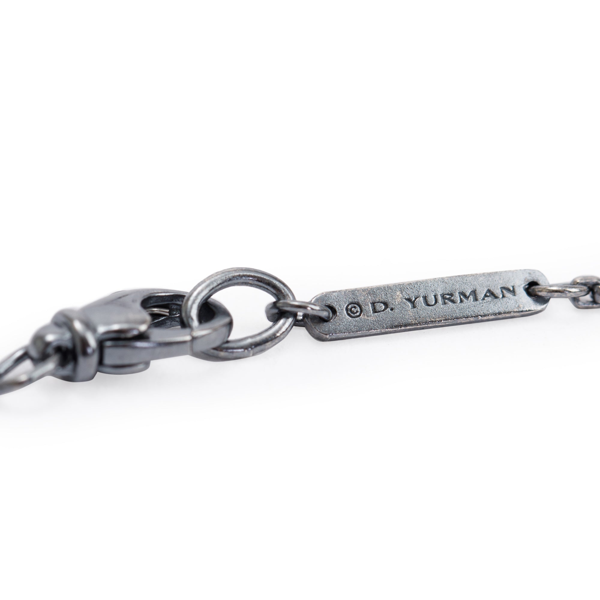 David Yurman Sterling Silver Onyx & Hematine Bead Elements Necklace