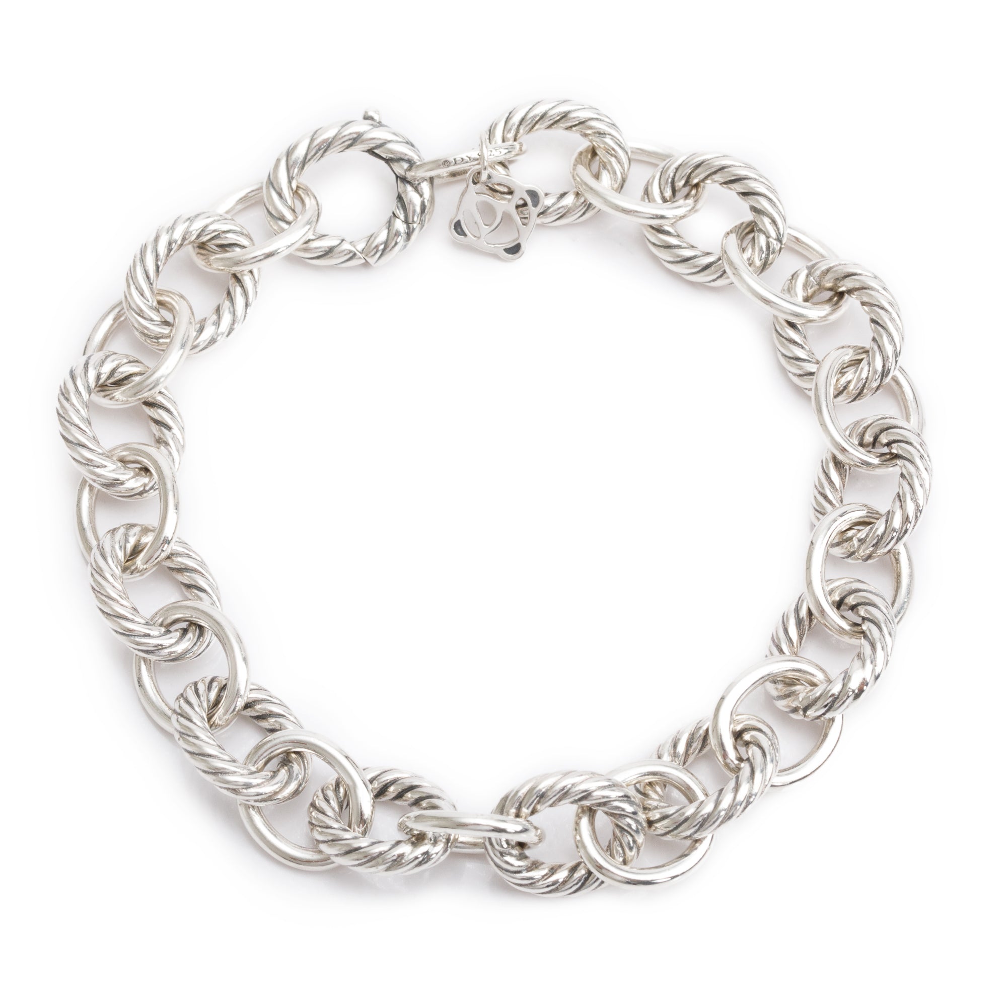 David Yurman Sterling Silver Oval Link Chain Bracelet, 10 MM