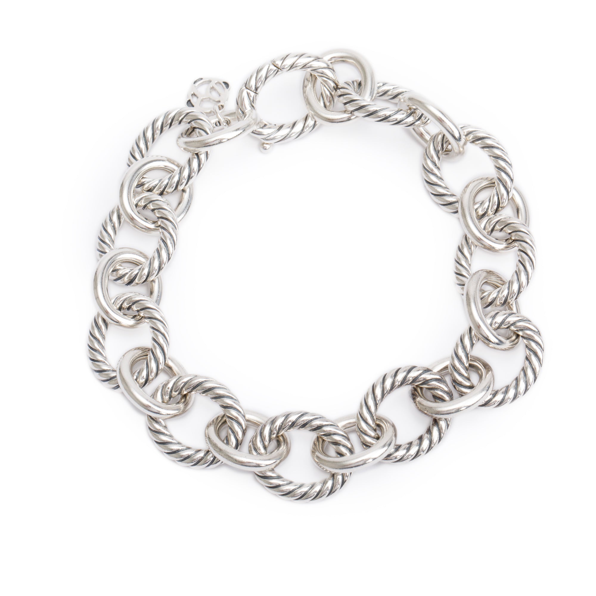 David Yurman Sterling Silver Oval Link Chain Bracelet, 12 MM