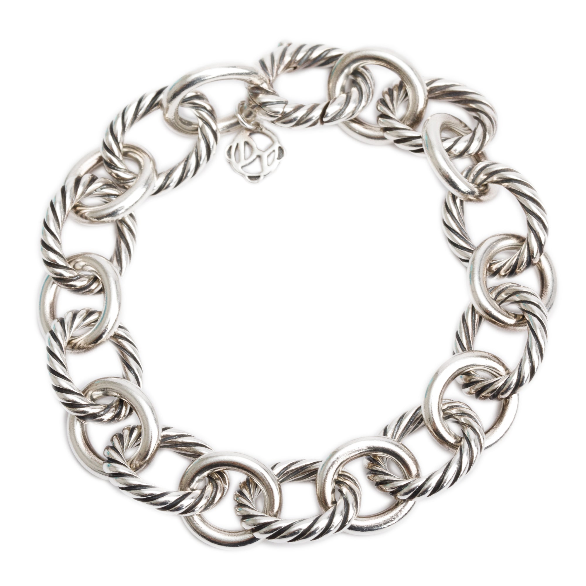 David Yurman Sterling Silver Oval Link Chain Bracelet, 12 MM