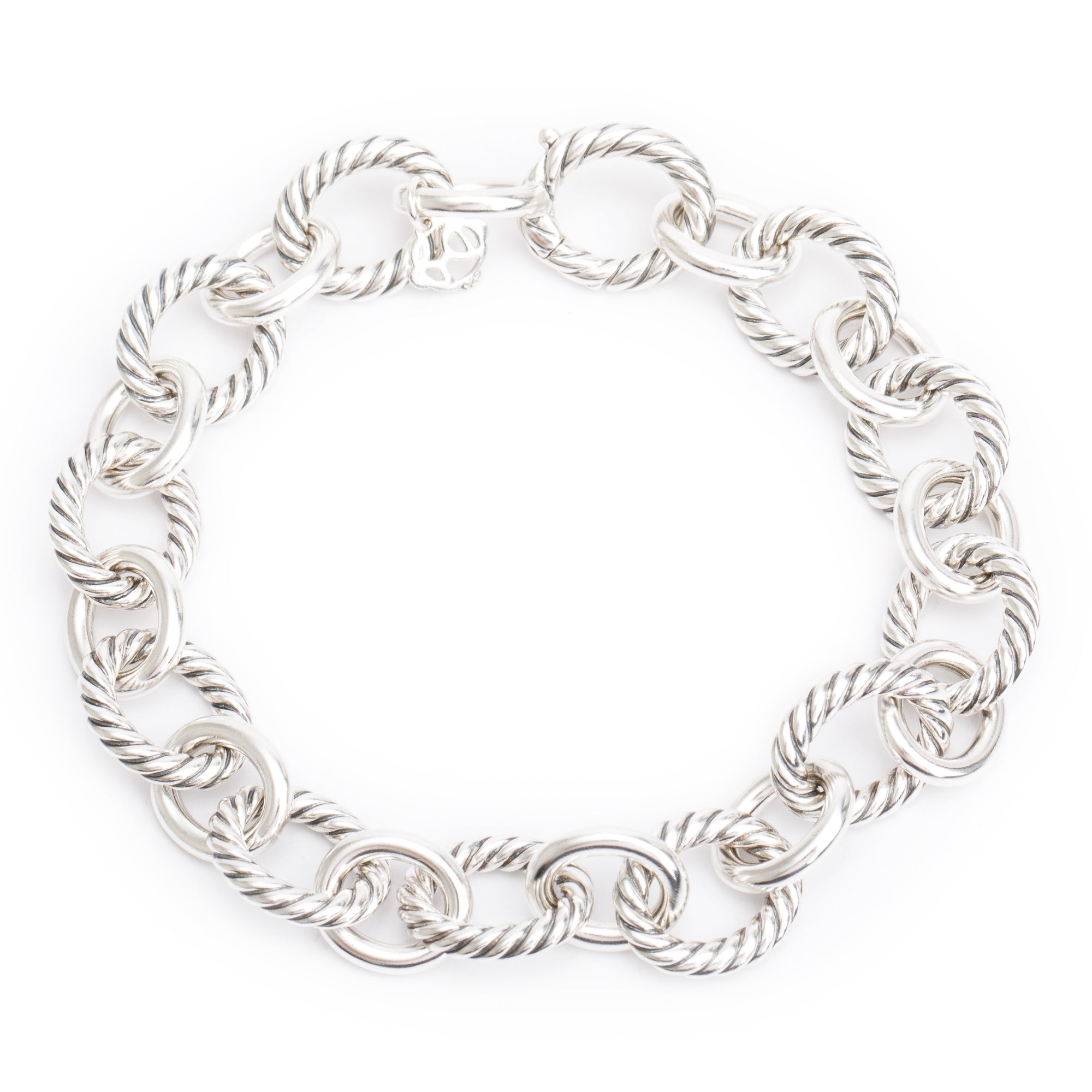 David Yurman Sterling Silver Oval Link Chain Bracelet, 12 MM