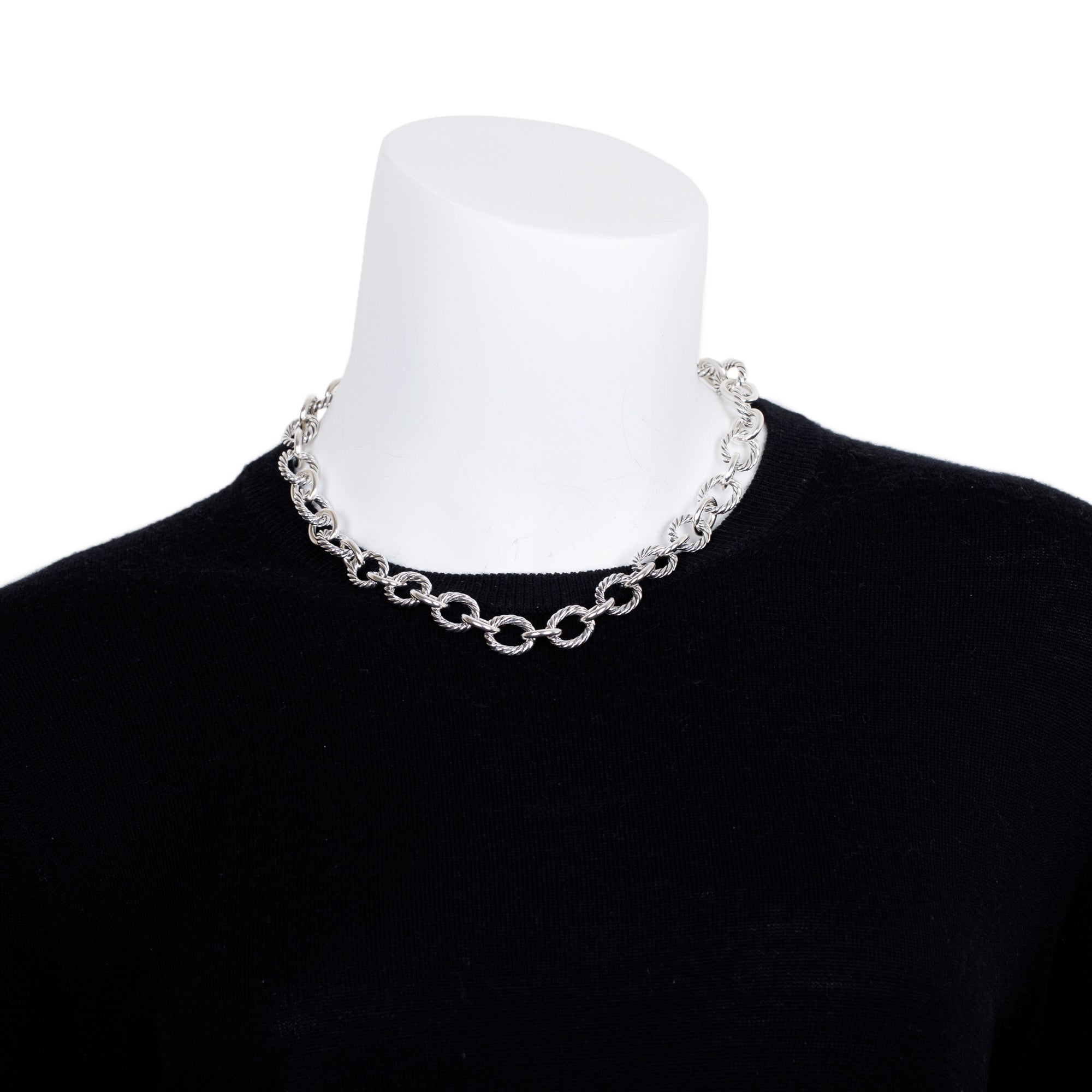 David Yurman Sterling Silver Oval Link Chain Necklace, 12mm