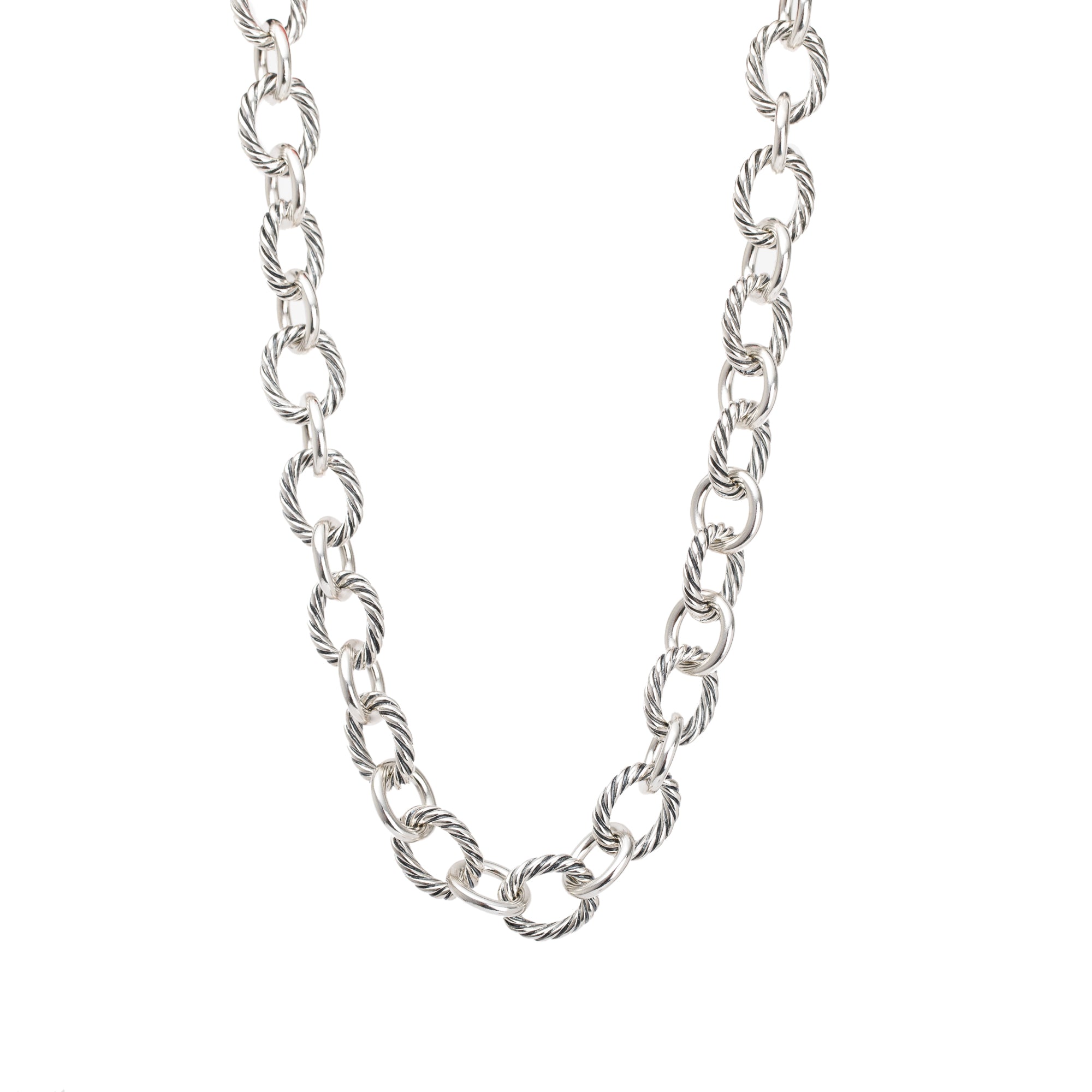 David Yurman Sterling Silver Oval Link Chain Necklace, 12mm