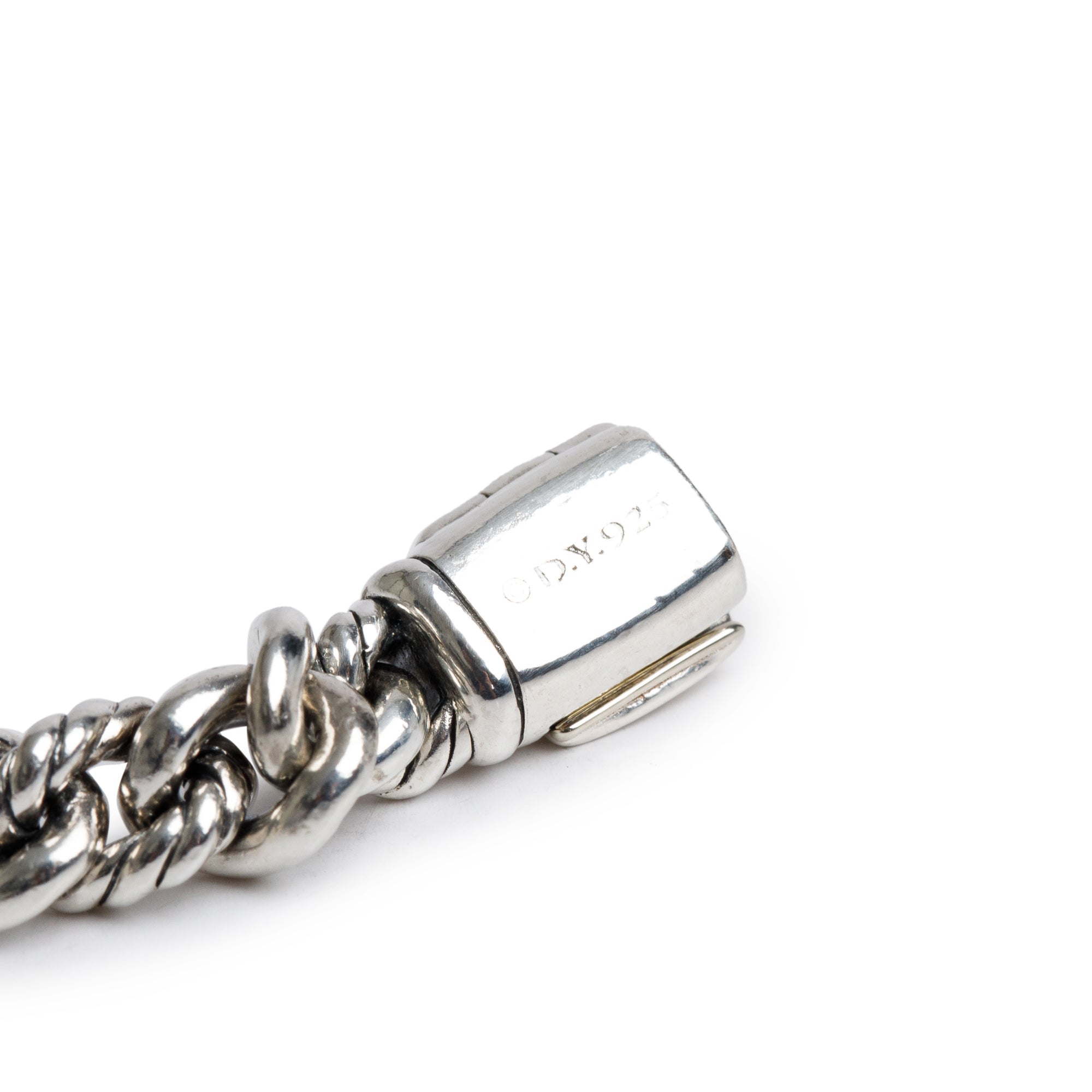 David Yurman Sterling Silver Pave Diamond Curb Link 'Love' ID Bracelet