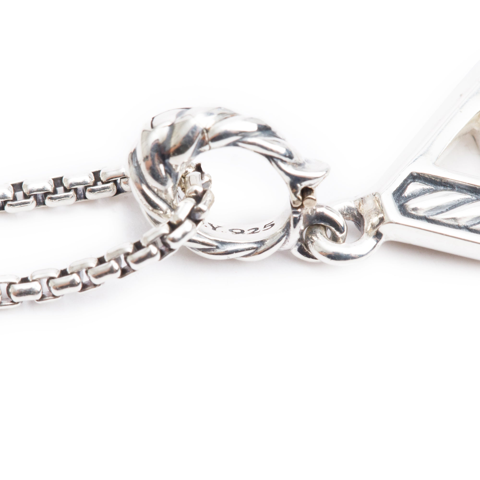 David Yurman Sterling Silver Pave Diamond Letter 'A' Pendant Necklace