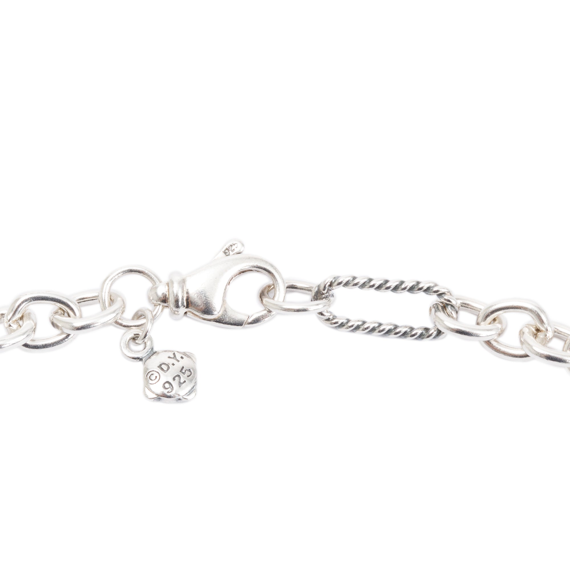 David Yurman Sterling Silver Pearl Figaro Chain Necklace