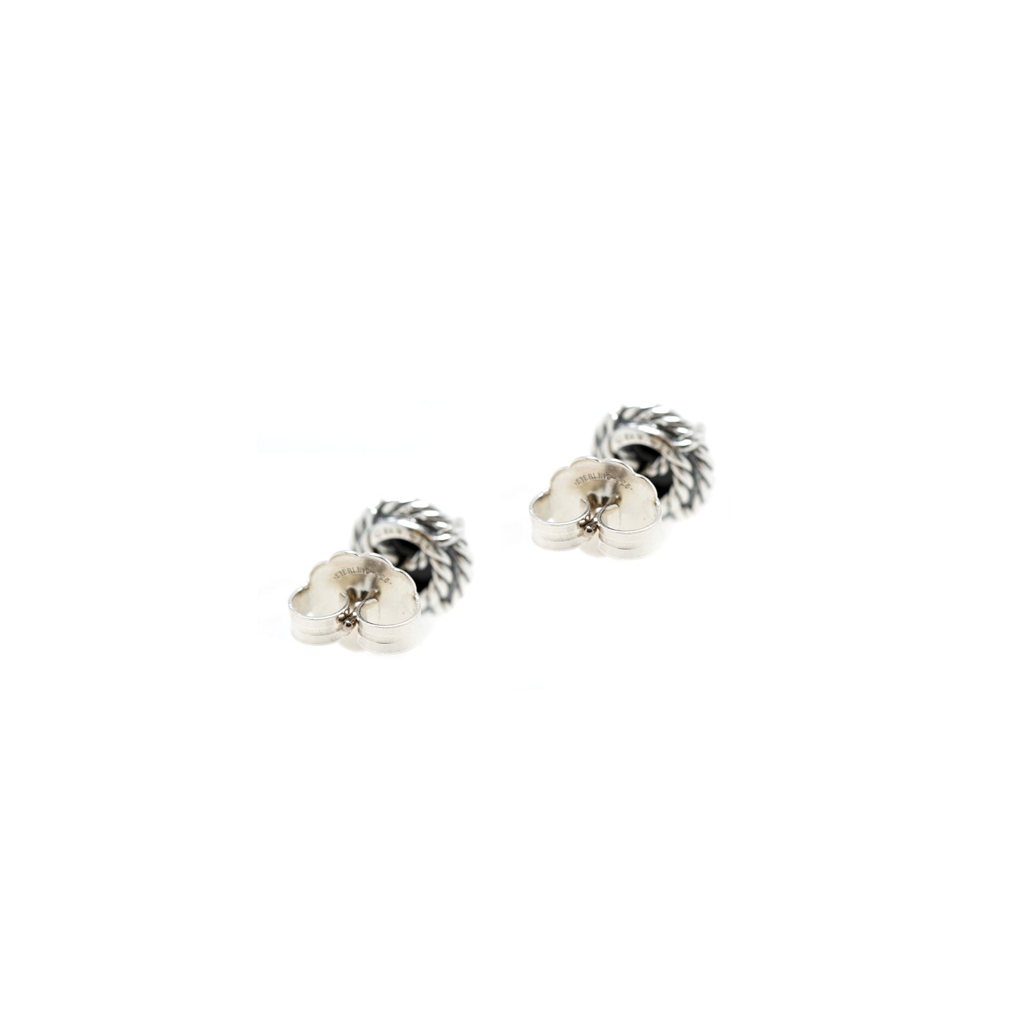 David Yurman Sterling Silver Petite Chatelaine Stud Earrings with Black Onyx