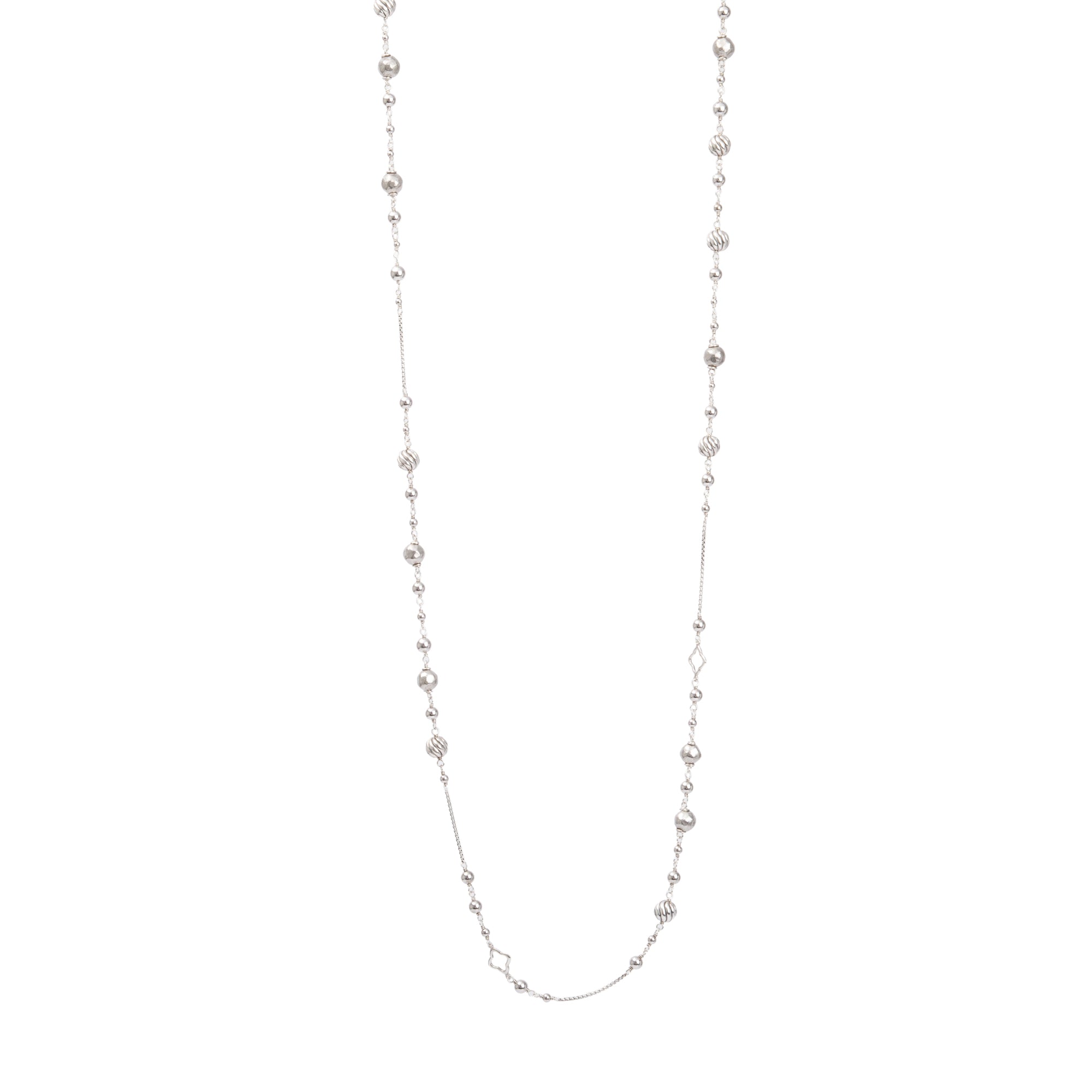 David Yurman Sterling Silver Quatrefoil Bead Necklace