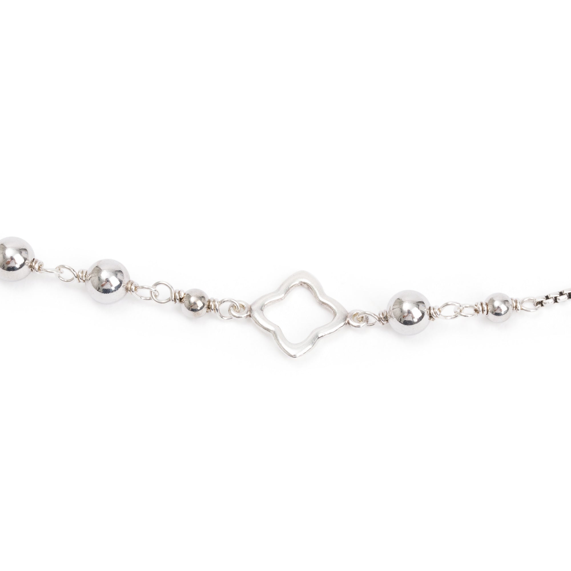 David Yurman Sterling Silver Quatrefoil Bead Necklace