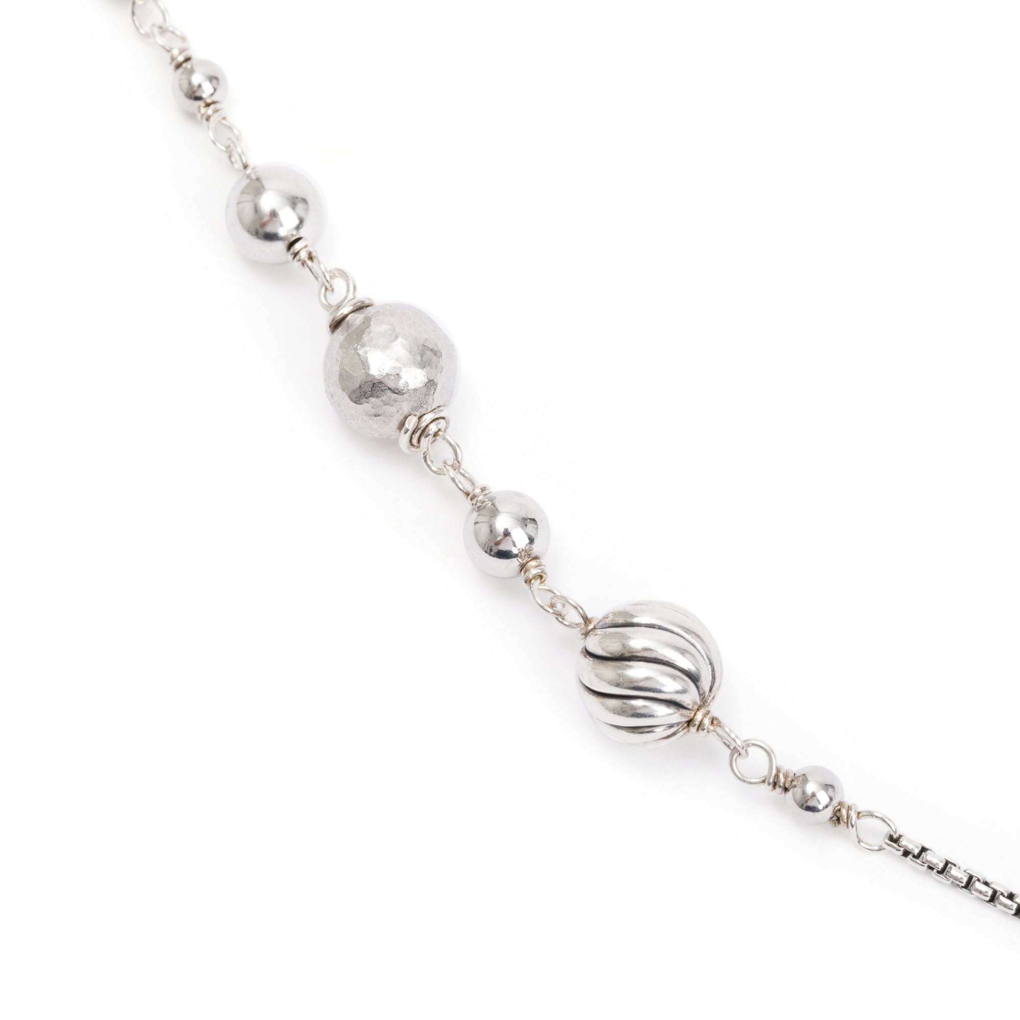 David Yurman Sterling Silver Quatrefoil Bead Necklace