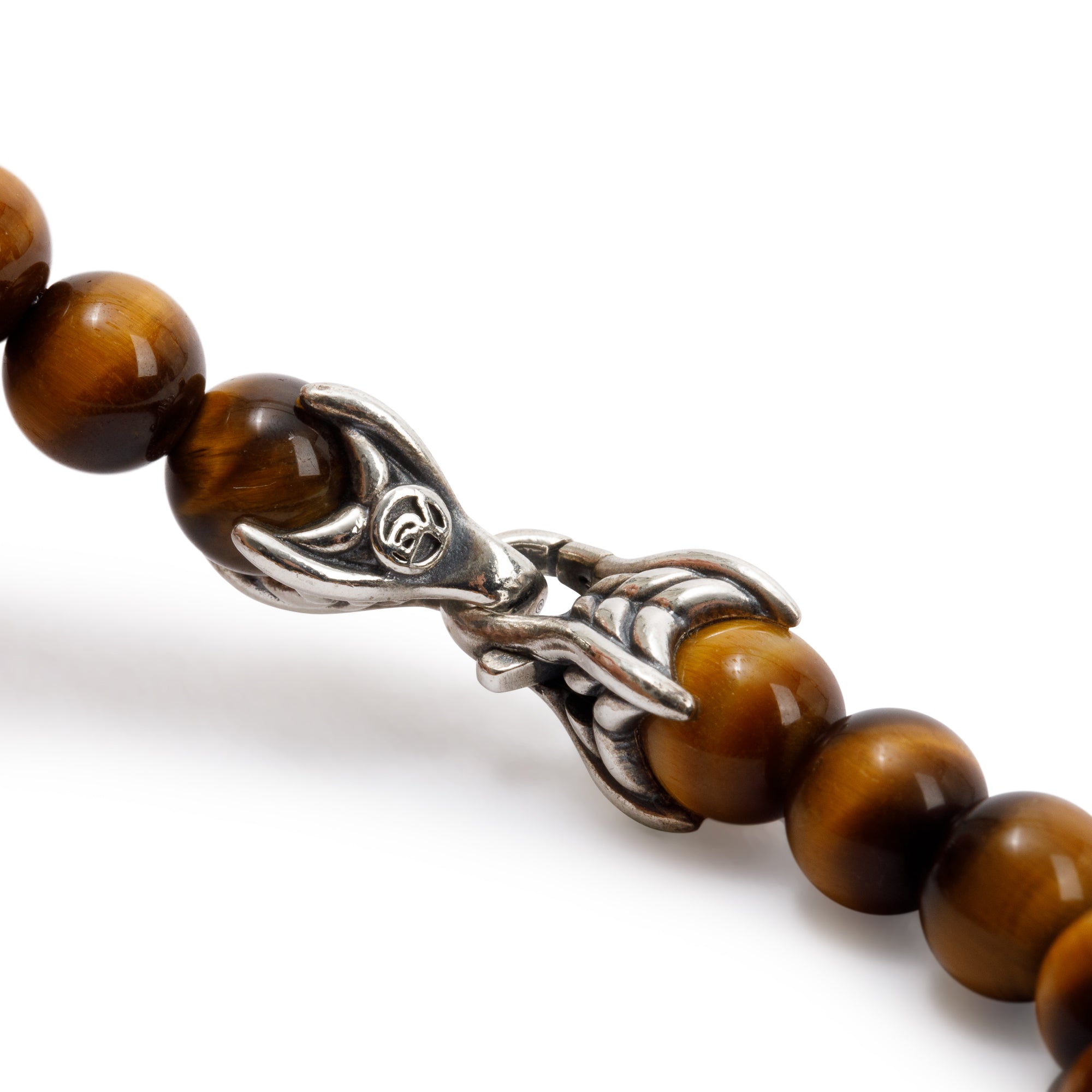 David Yurman Sterling Silver Spiritual 8 MM Beads Bracelet with Tiger's Eye