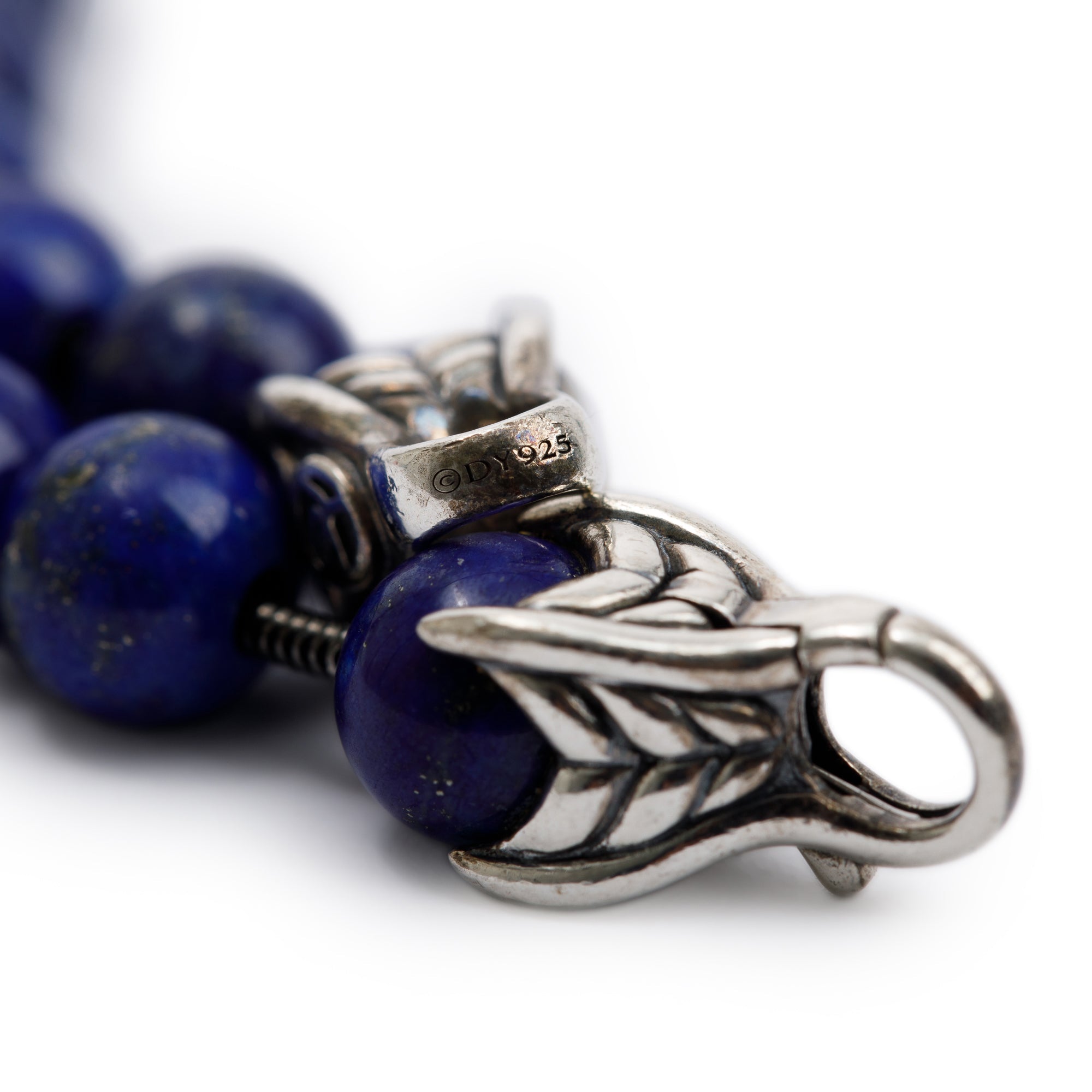 David Yurman Sterling Silver Spiritual Beads Lapis Lazuli Bracelet