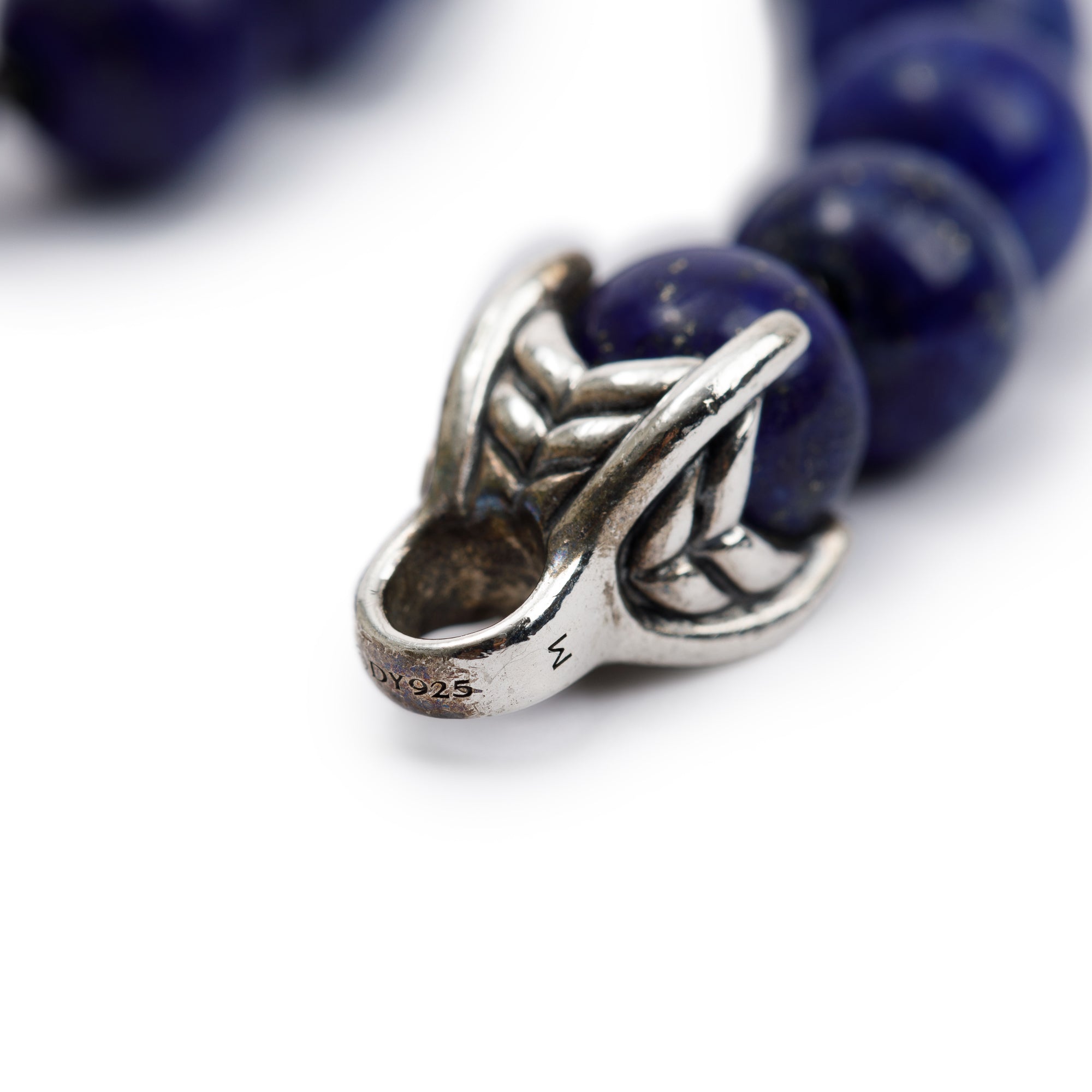 David Yurman Sterling Silver Spiritual Beads Lapis Lazuli Bracelet
