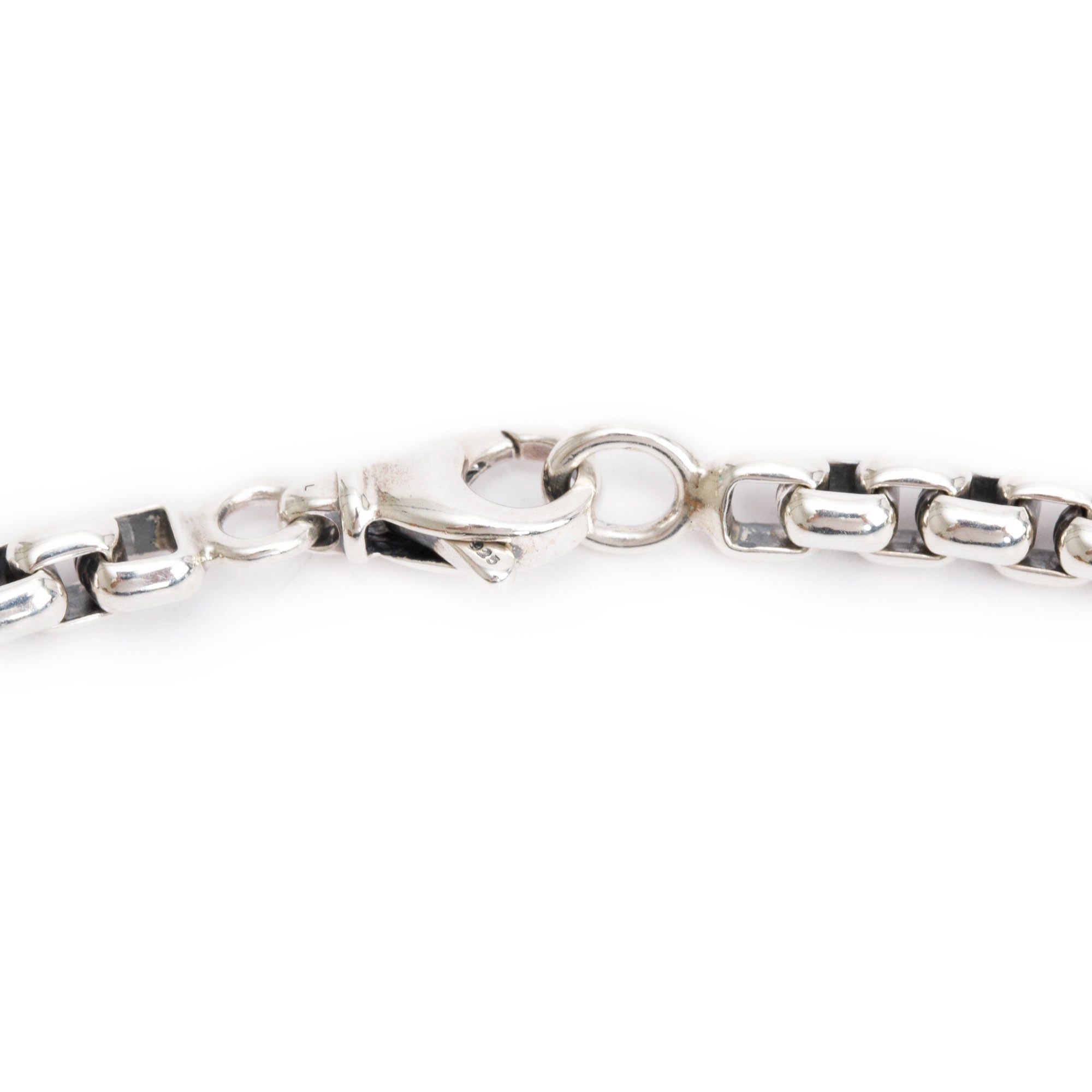 David Yurman Sterling Silver St. Michael Amulet On 4.8 MM Box Chain Necklace