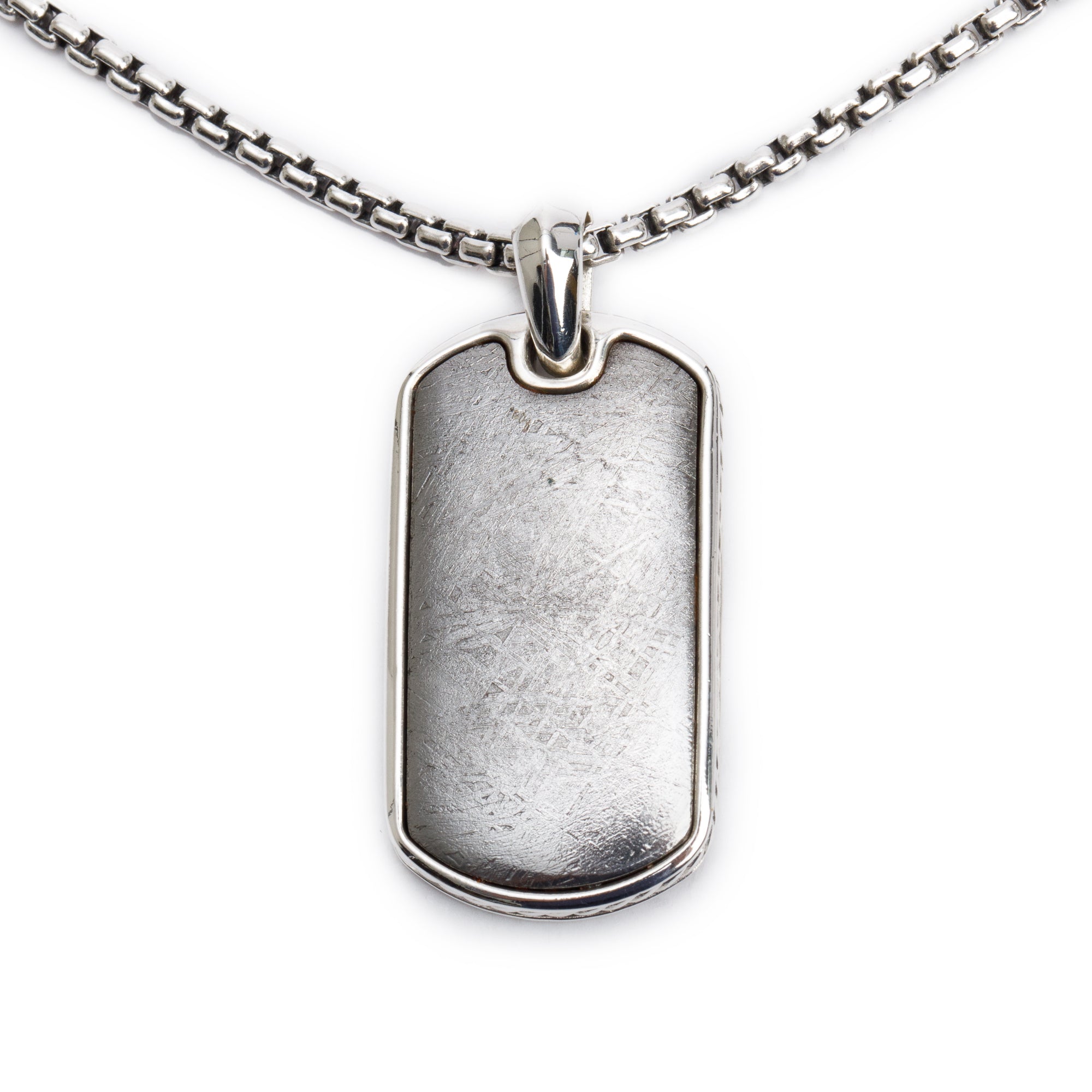 David Yurman Sterling Silver Tag Pendant Necklace