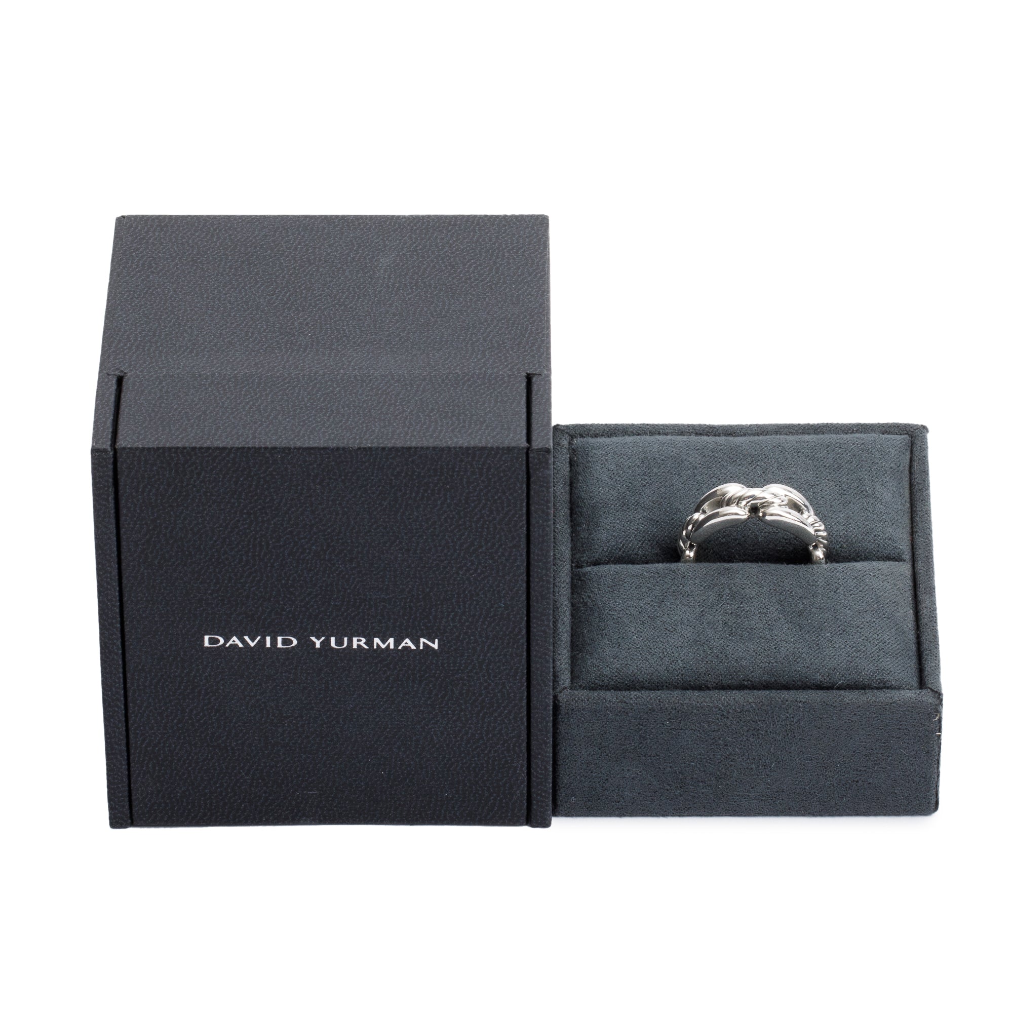 David Yurman Sterling Silver Wellesley Link Band Ring, Size 7 w/ Box