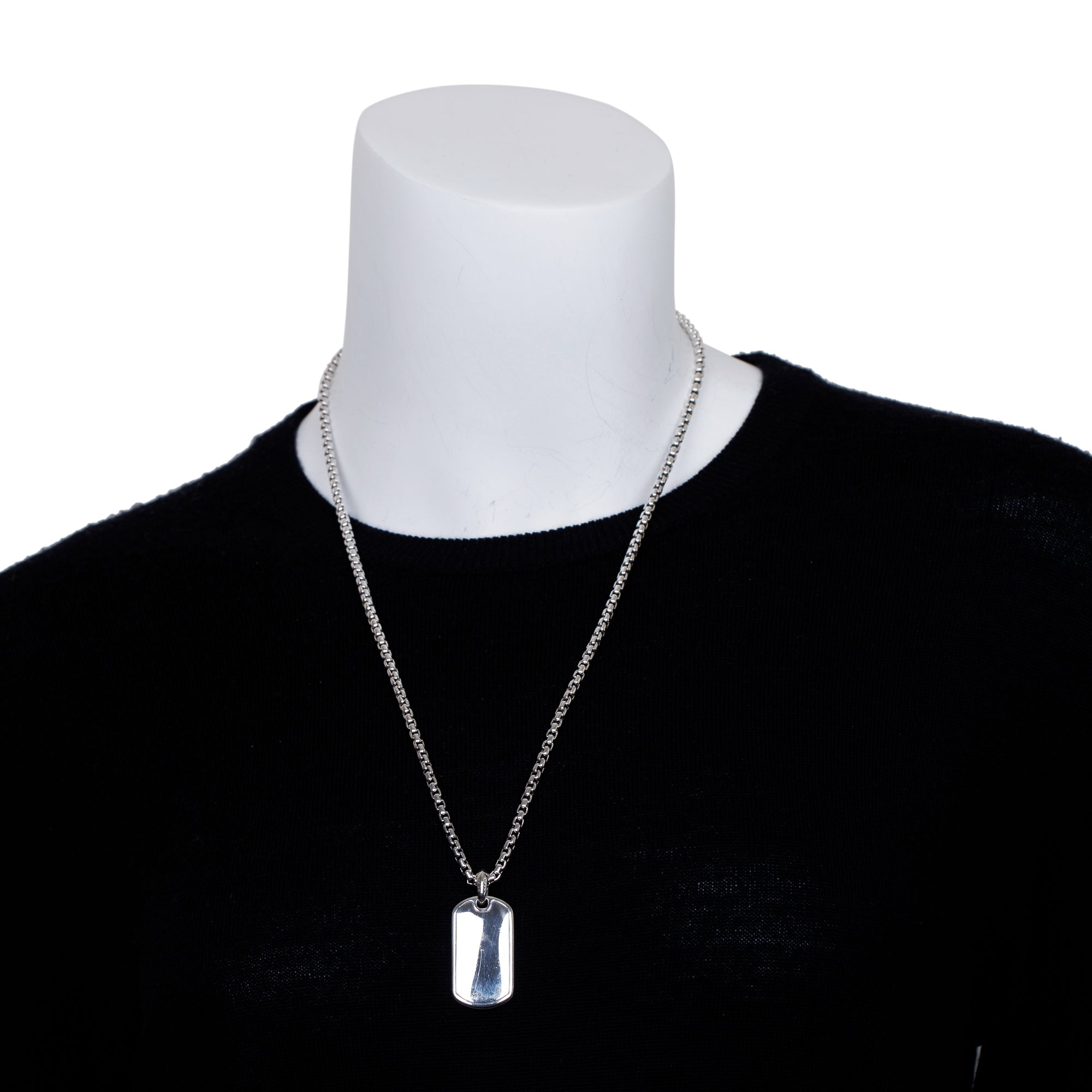 David Yurman Streamline Black Onyx Tag Pendant Necklace