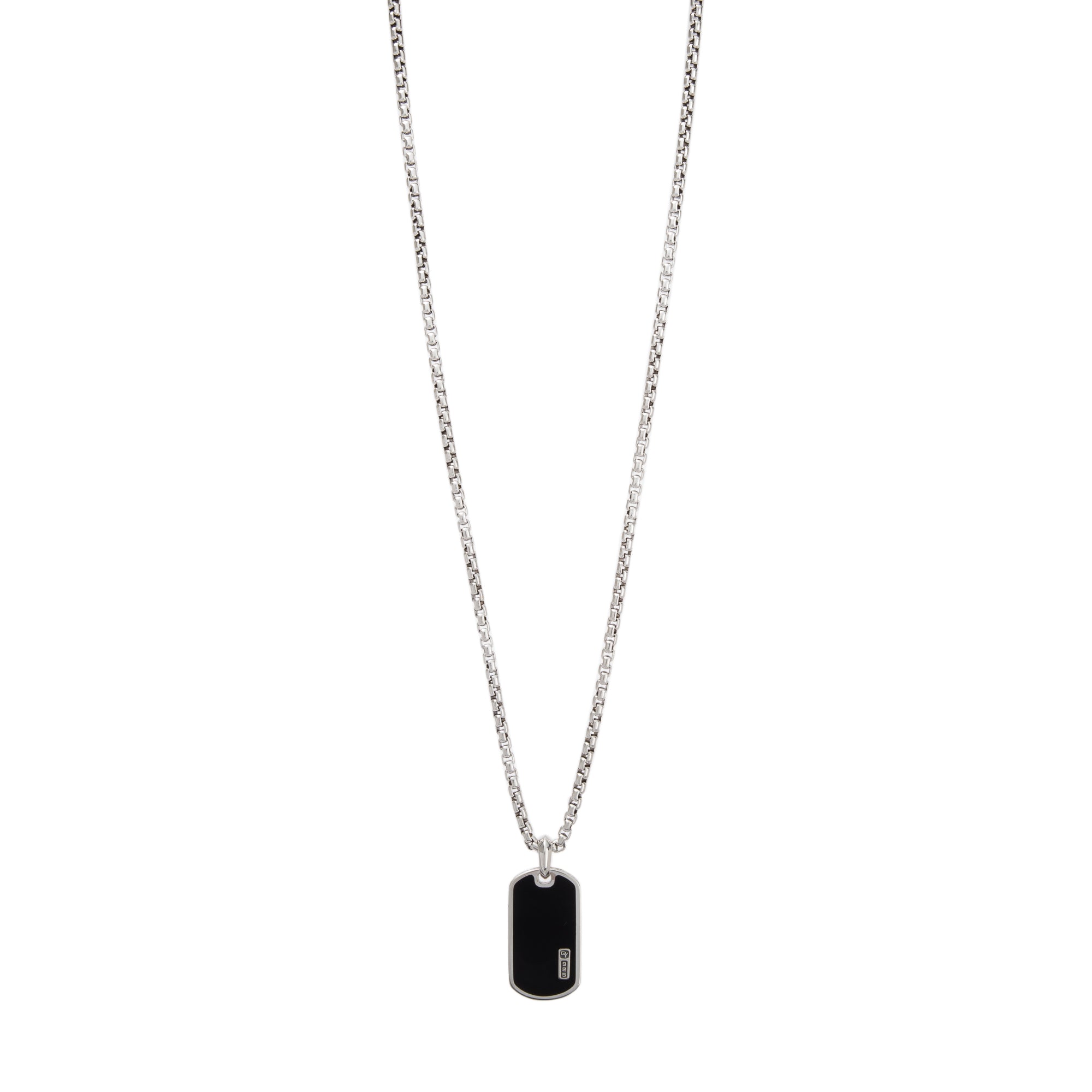 David Yurman Streamline Black Onyx Tag Pendant Necklace