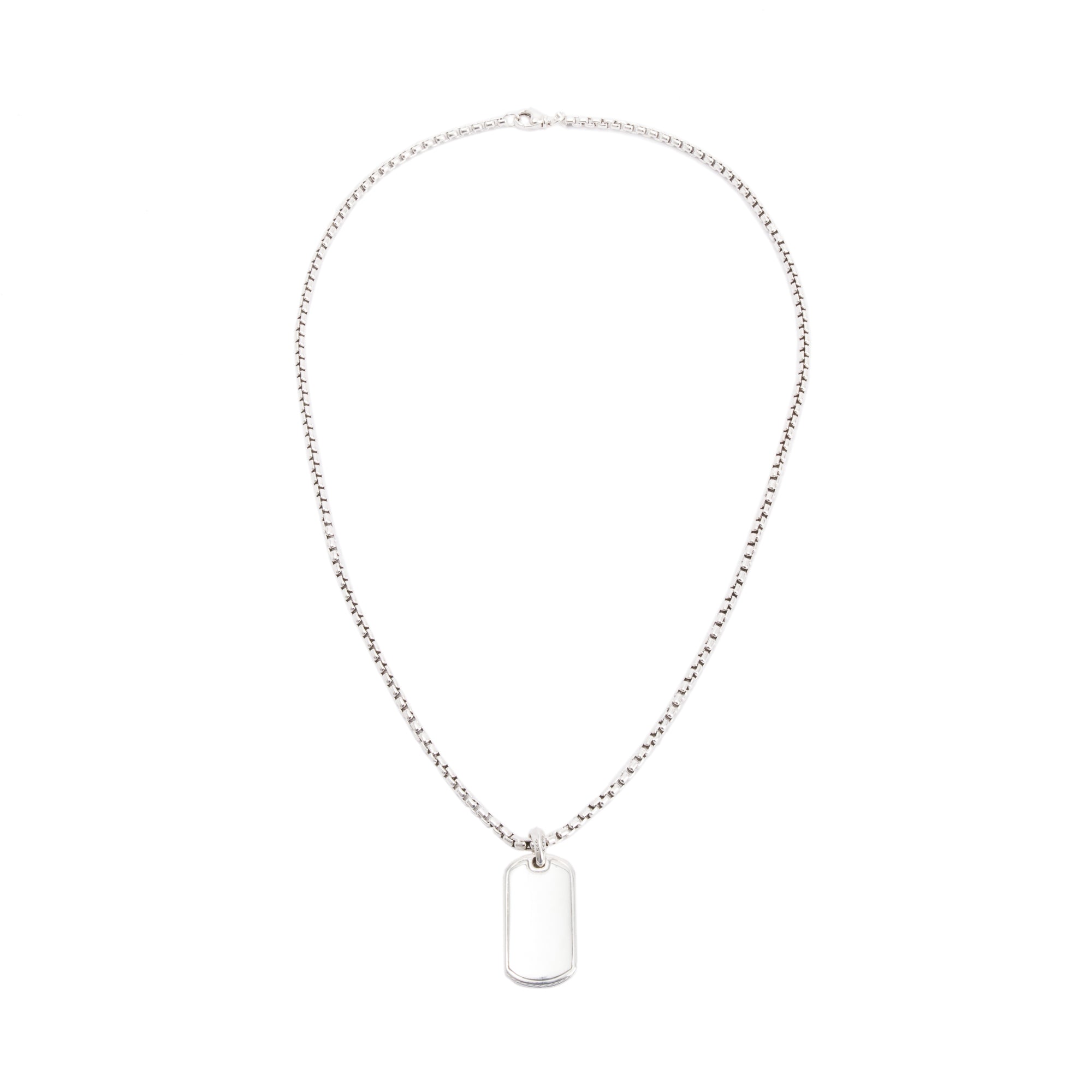 David Yurman Streamline Black Onyx Tag Pendant Necklace