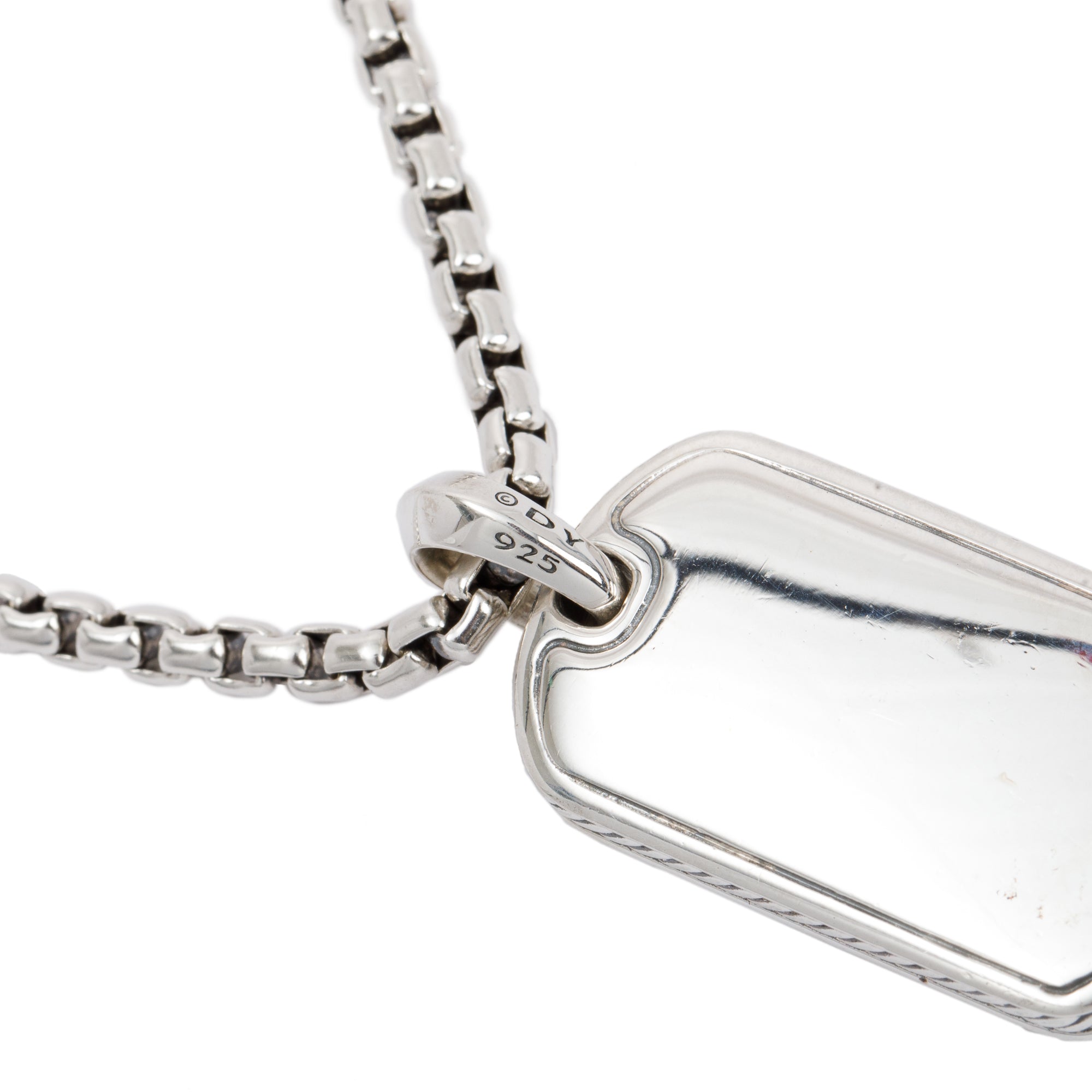 David Yurman Streamline Black Onyx Tag Pendant Necklace